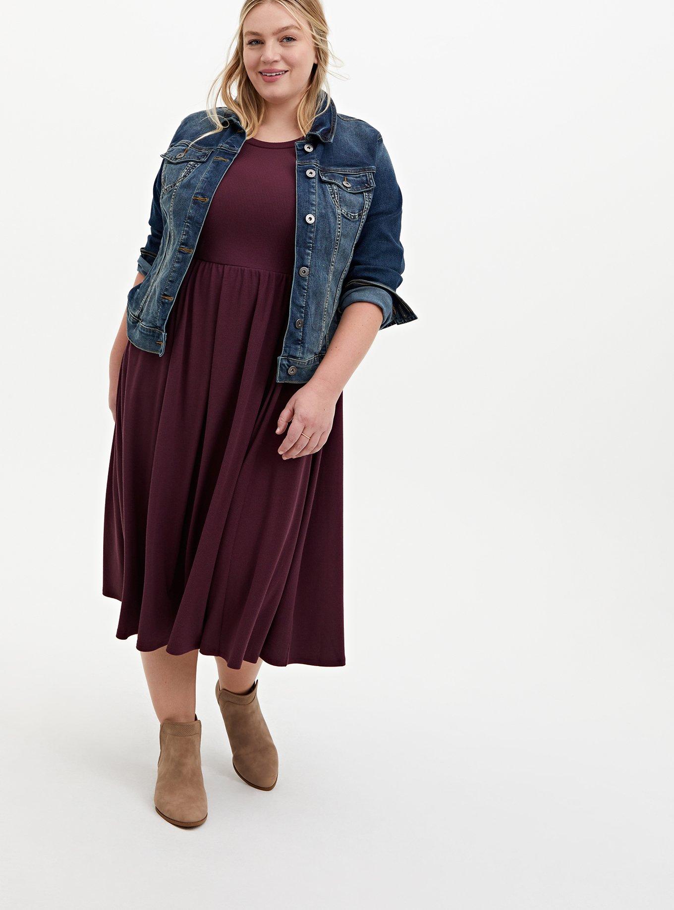 Burgundy Purple Rib Midi Dress, WINETASTING, alternate