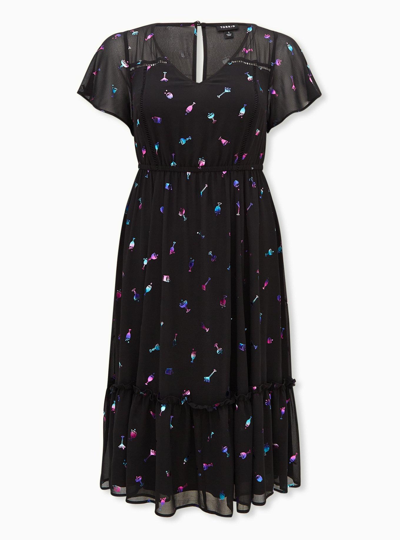 Midi Chiffon Dress, , hi-res