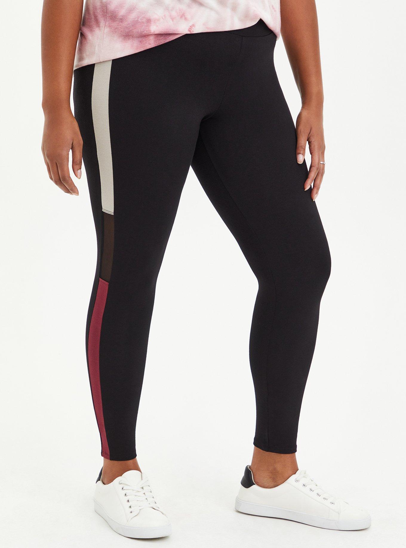 Plus Size Color Block High Waisted Leggings