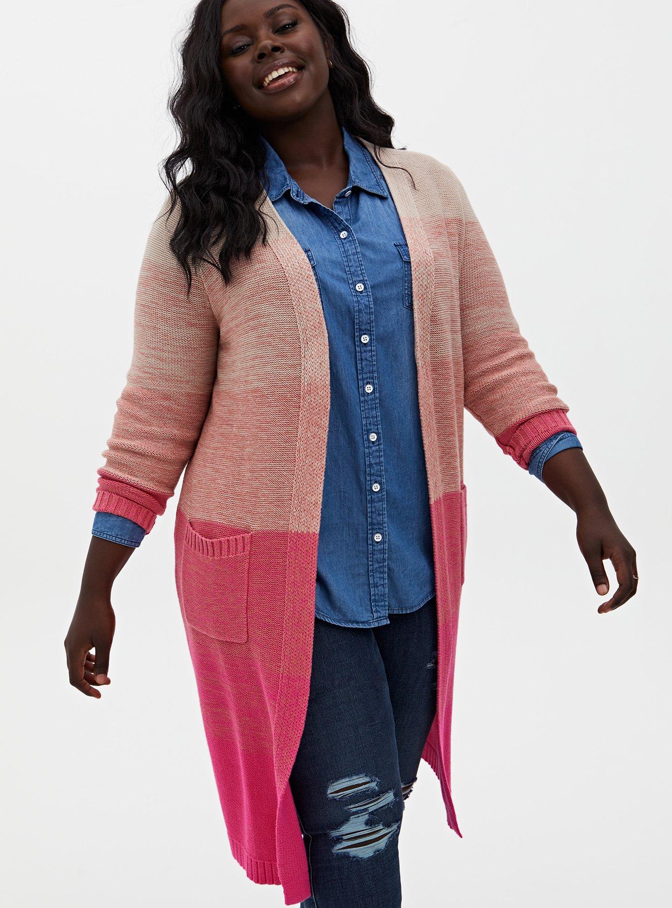 Pink clearance duster sweater