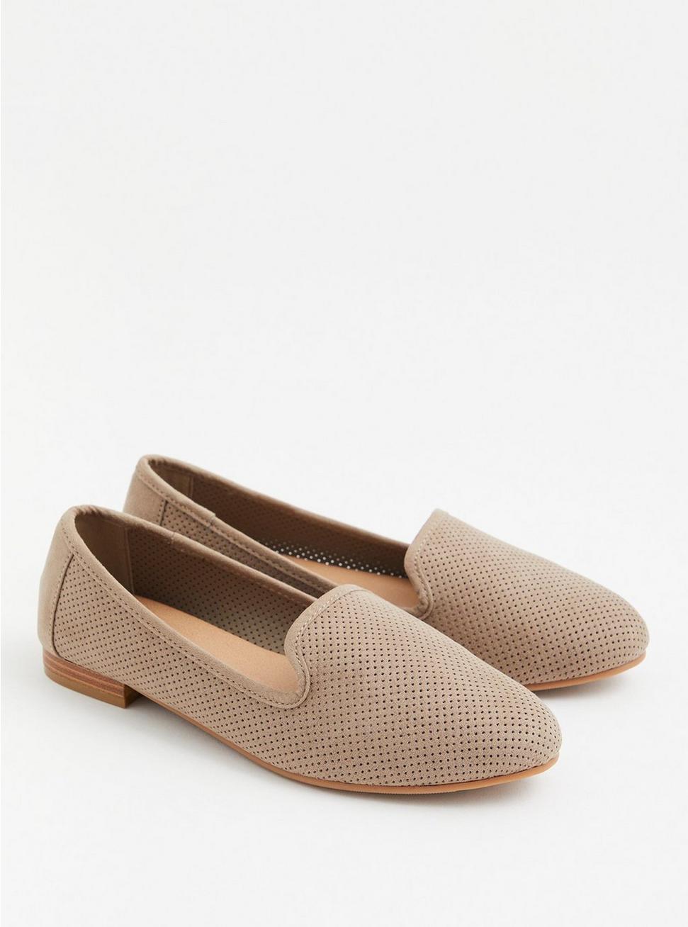 Plus Size Perforated Loafer (WW), TAN BEIGE, hi-res