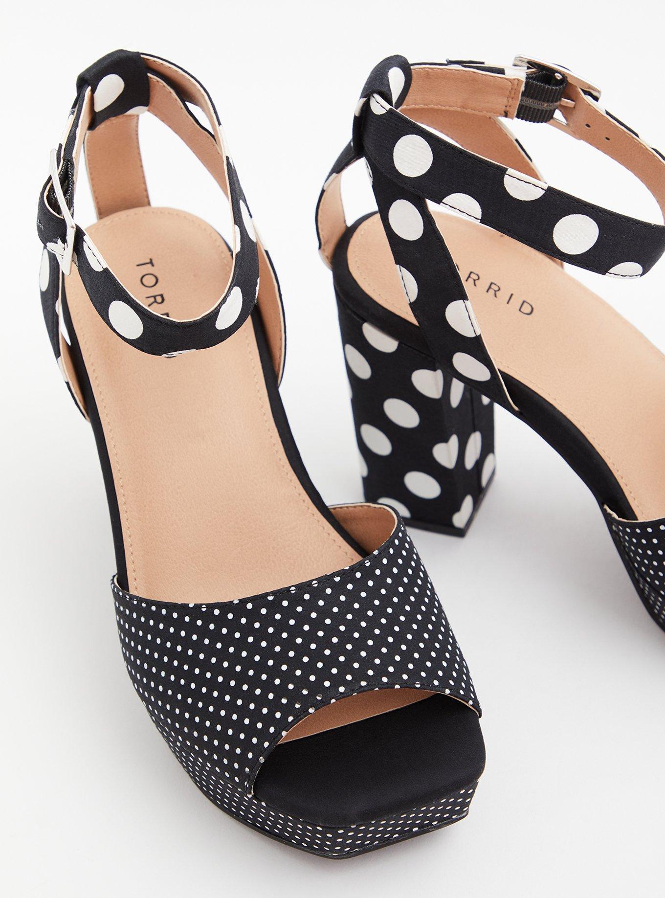 Polka dot block clearance heels