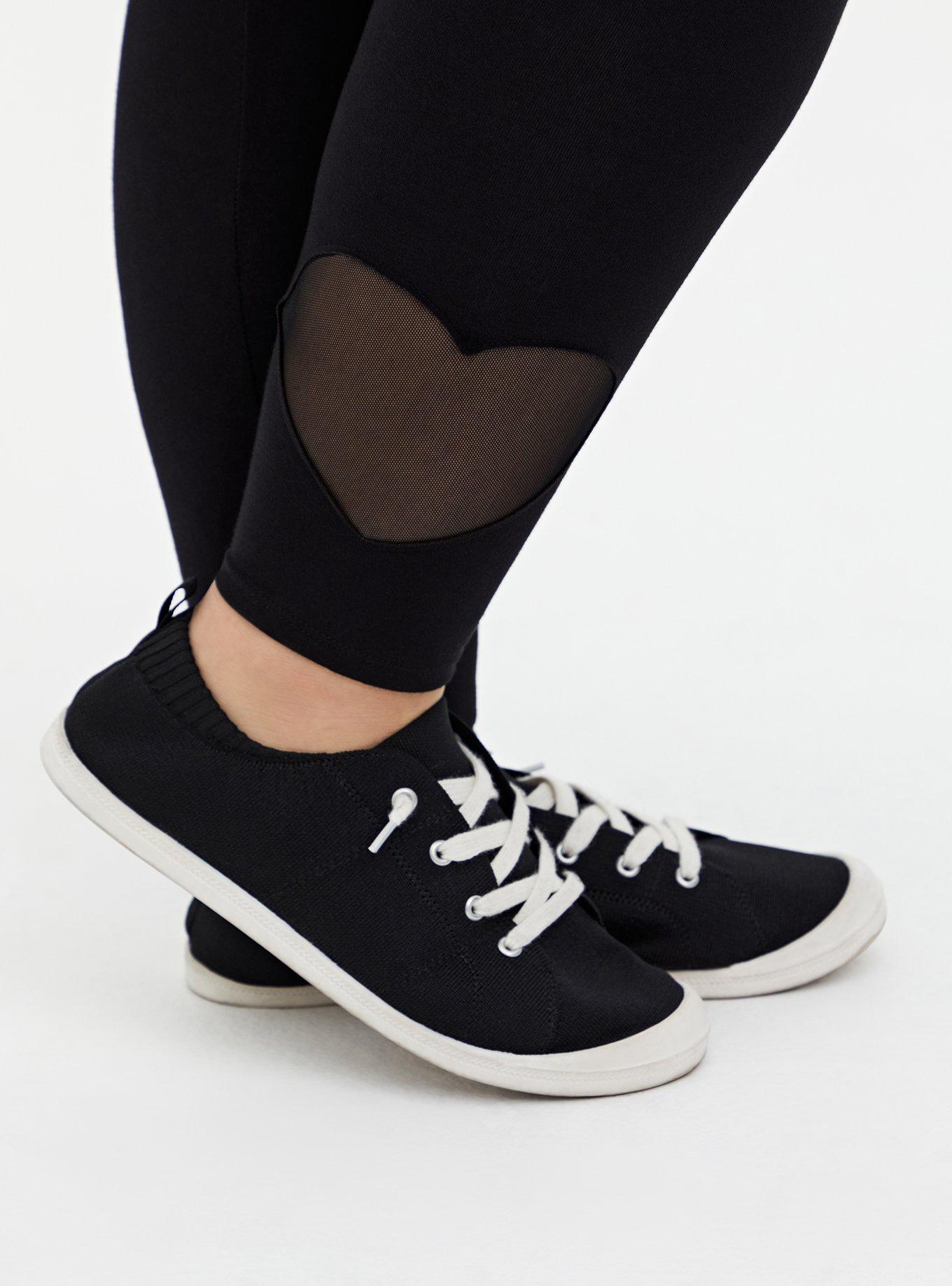 Premium Legging - Heart Cutout Hem Black , BLACK, alternate
