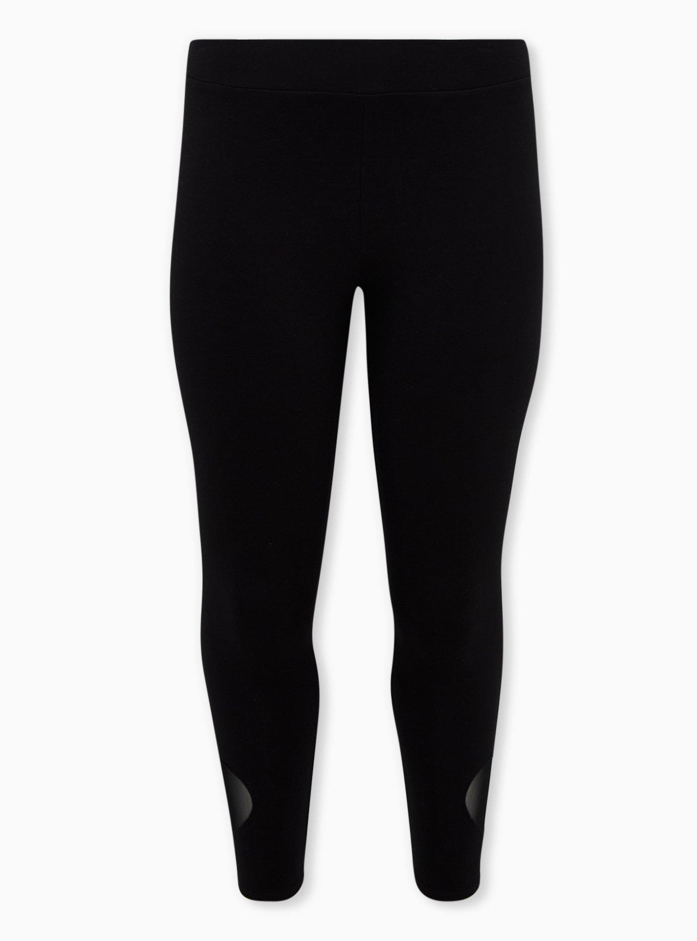 Premium Legging - Heart Cutout Hem Black , BLACK, hi-res