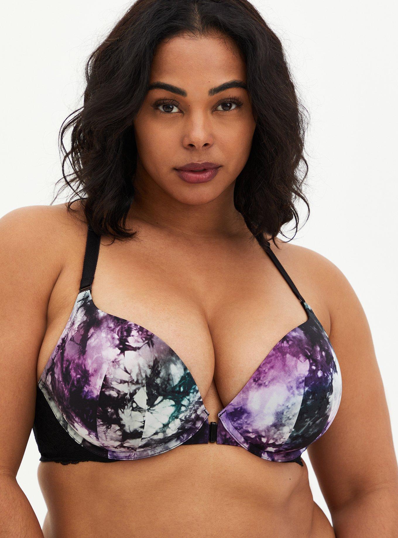 Torrid Bra Push Up Plunge 46D Underwire Maroon Green Floral Adjustable  Straps Size undefined - $21 - From Deana
