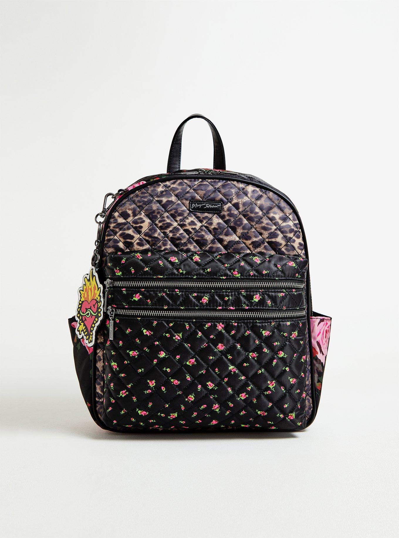 Under One Sky Women's Faux Leather Backpack Handbag with Floral