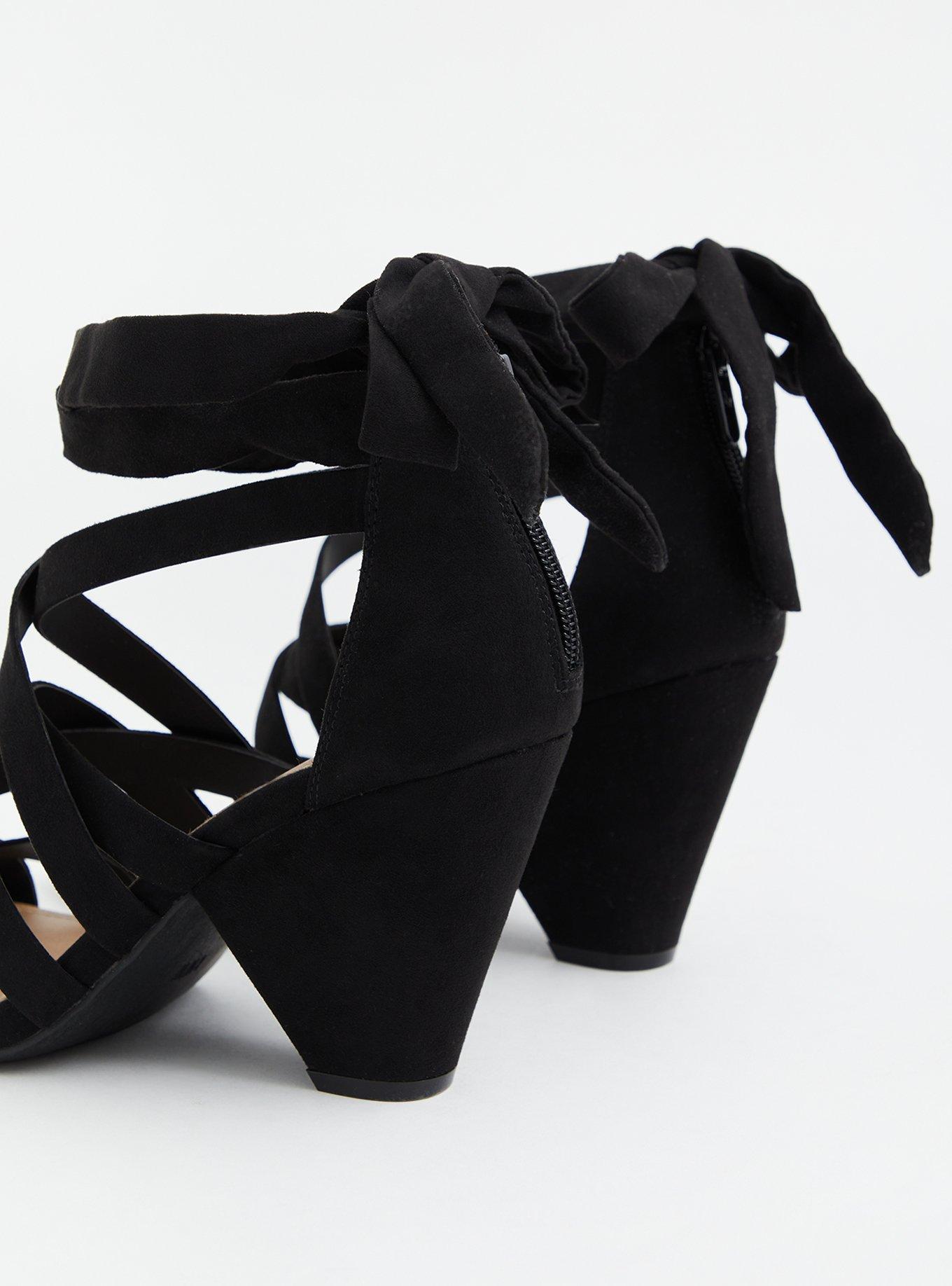 Ankle Wrap Cone Heel Sandal (WW)