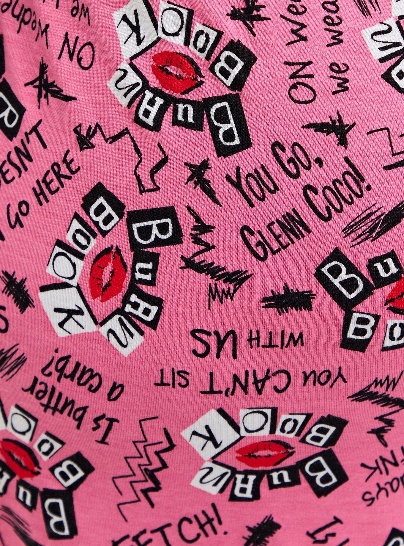 Mean Girls Womens' Burn Book Sleep Lounge Pajama Pants, Pink/Black