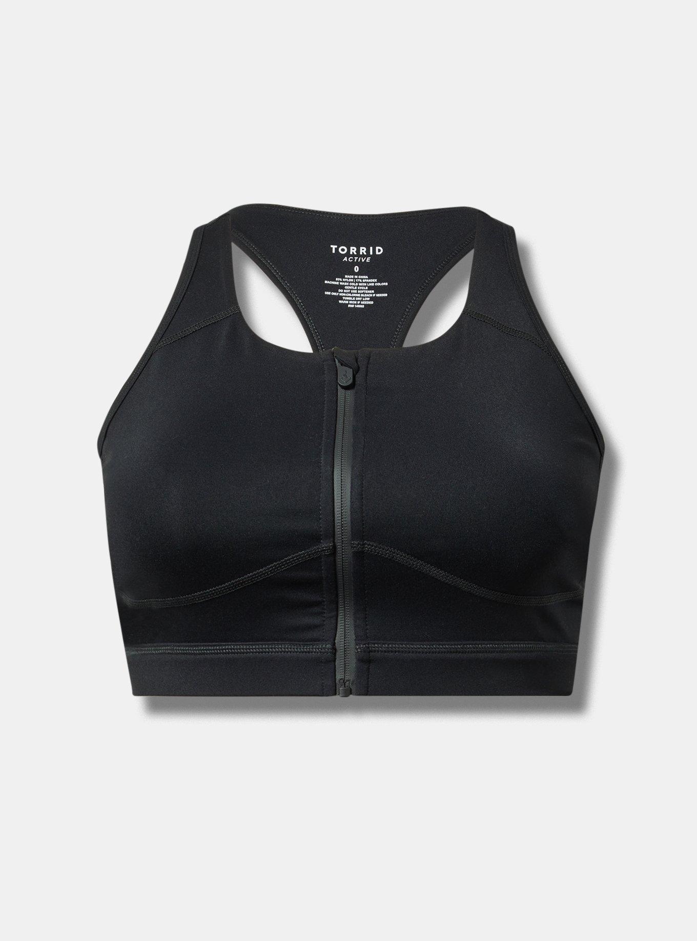 Low-Impact Wireless Zip-Front Active Sports Bra