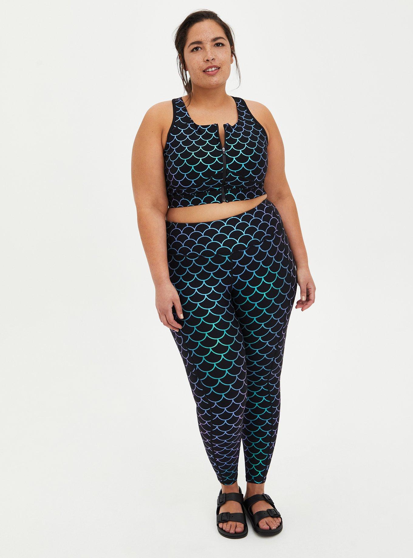 Torrid Mermaid Low-Impact Wireless Zip Front Active Sports