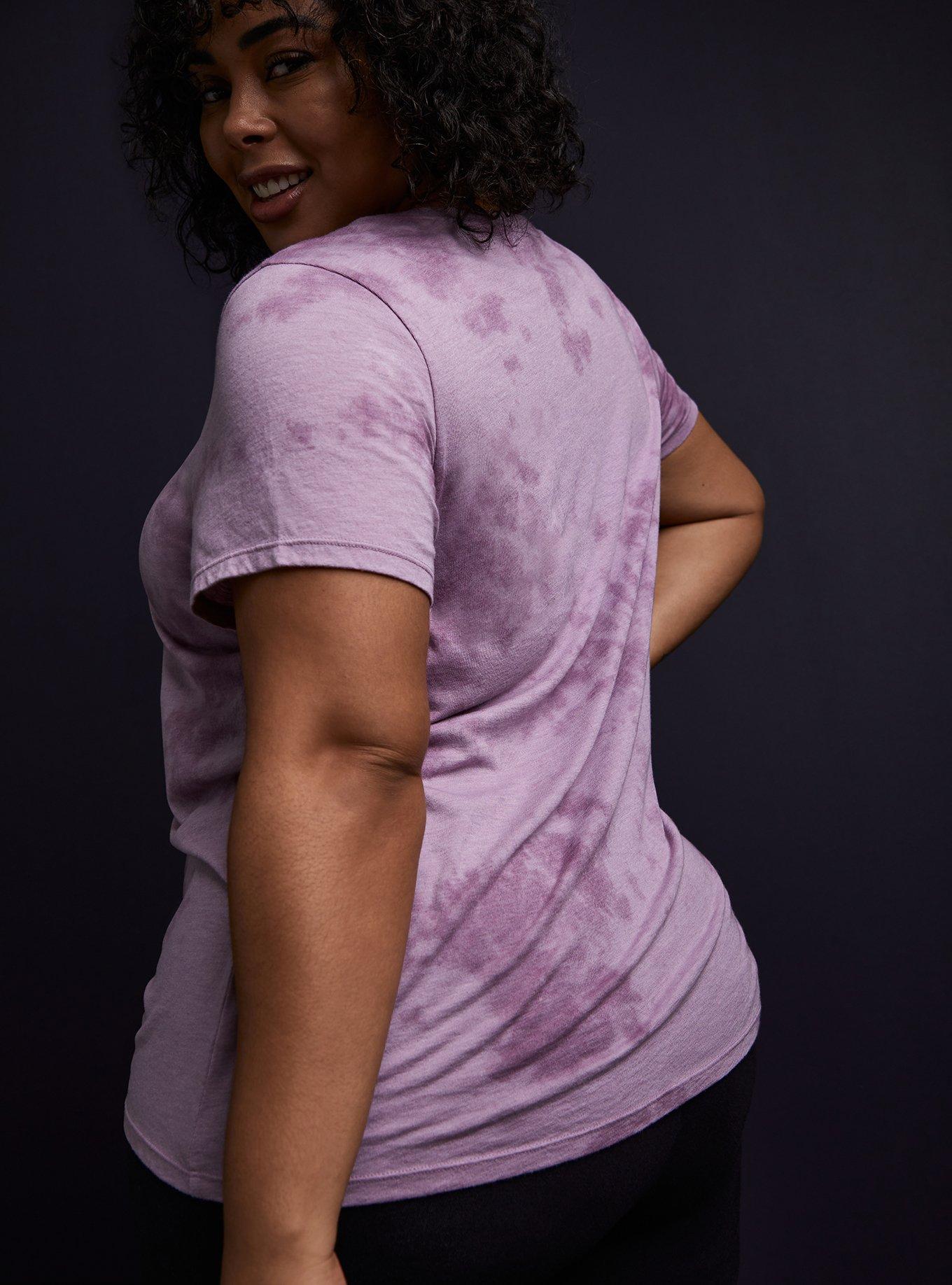 Plus Size Wild Heart Clasic Fit Crew Tee - Triblend Tie-Dye Lavender Purple , LAVENDER, alternate