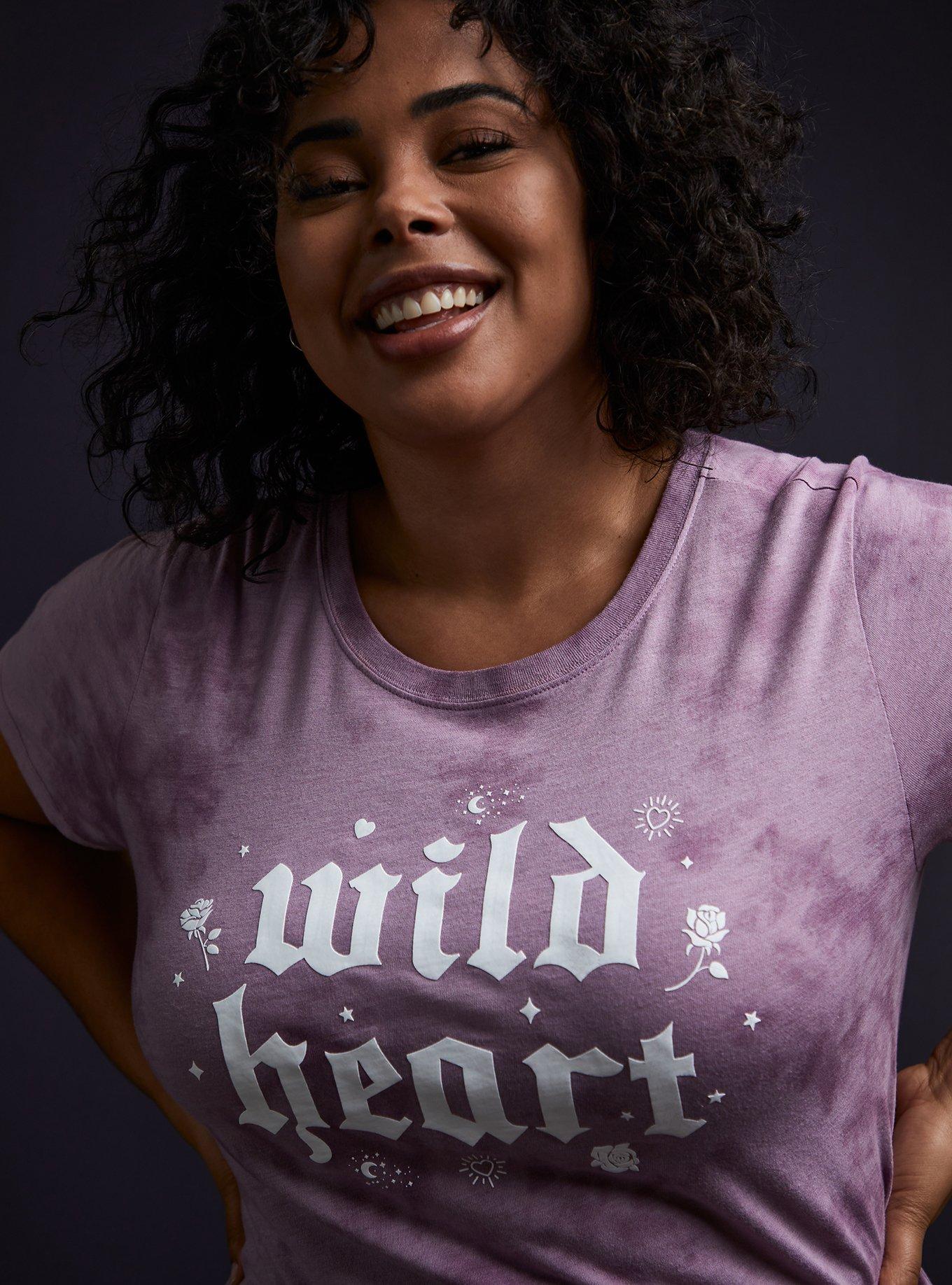 Plus Size Wild Heart Clasic Fit Crew Tee - Triblend Tie-Dye Lavender Purple , LAVENDER, hi-res
