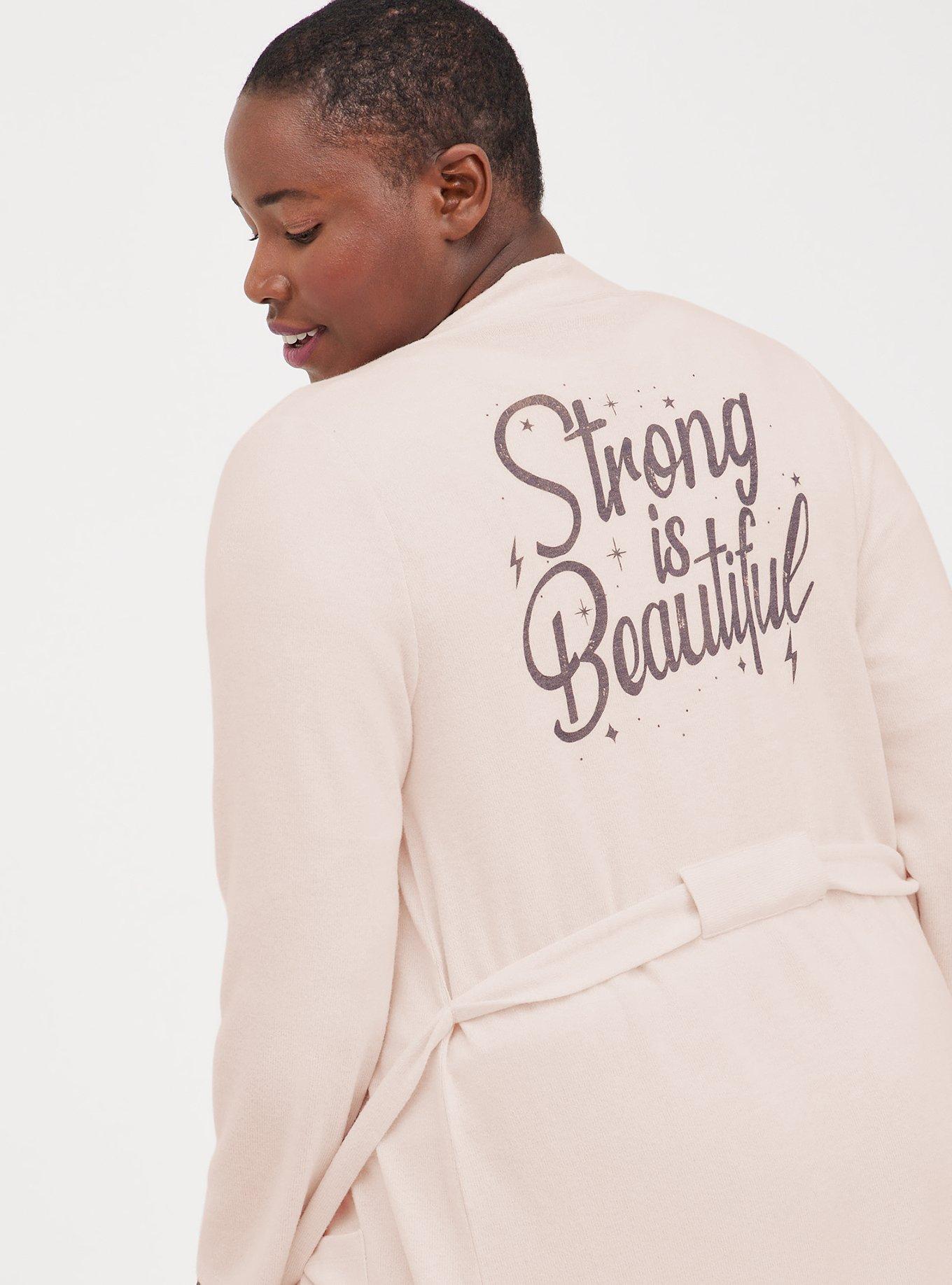 Super Soft Plush Lounge Robe, PINK, alternate