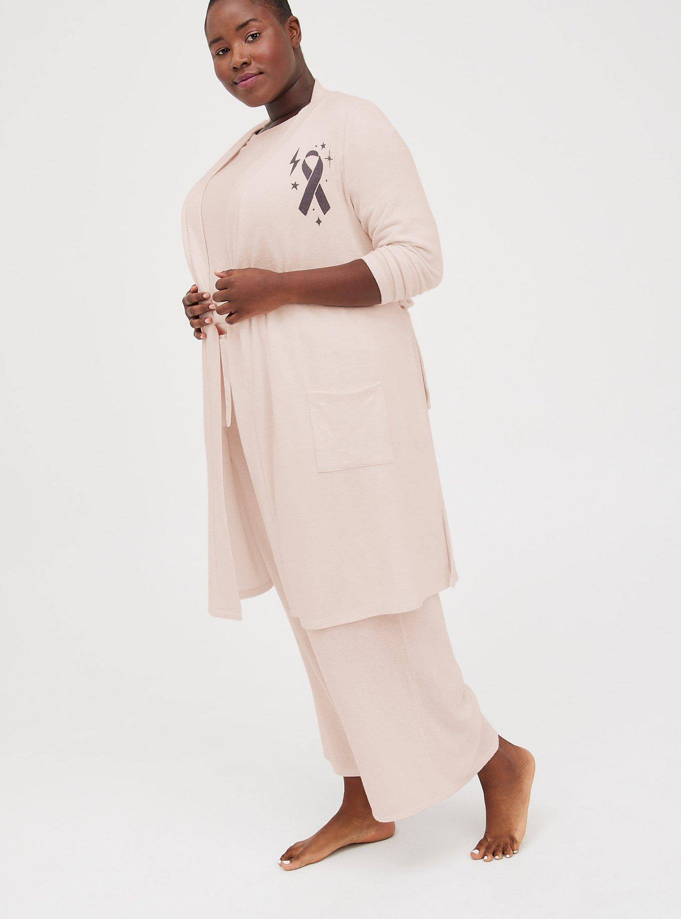 Super Soft Plush Lounge Robe, PINK, hi-res