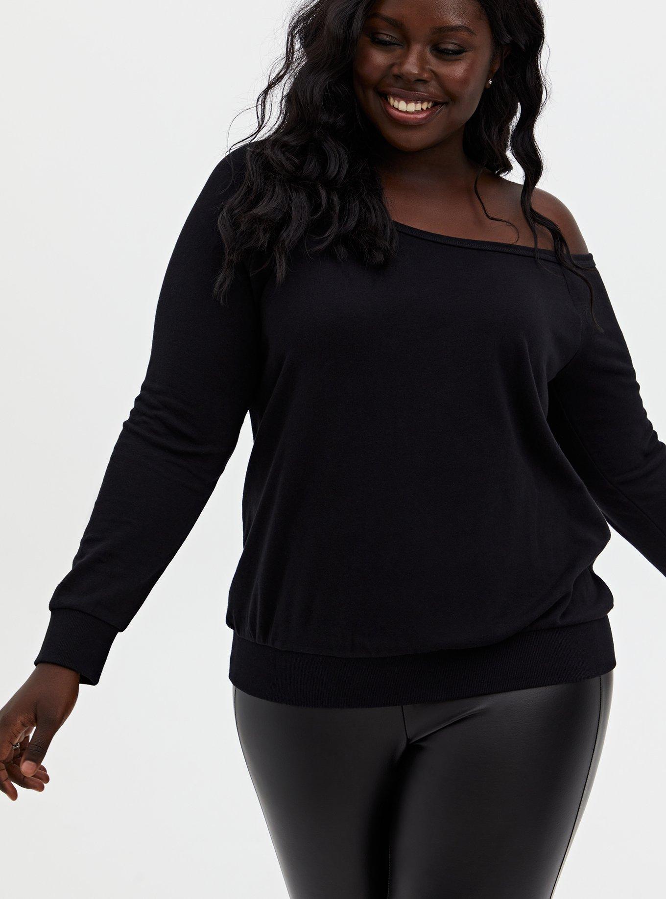 Plus Size - Off-Shoulder Lt Weight French Terry Sweatshirt - Torrid