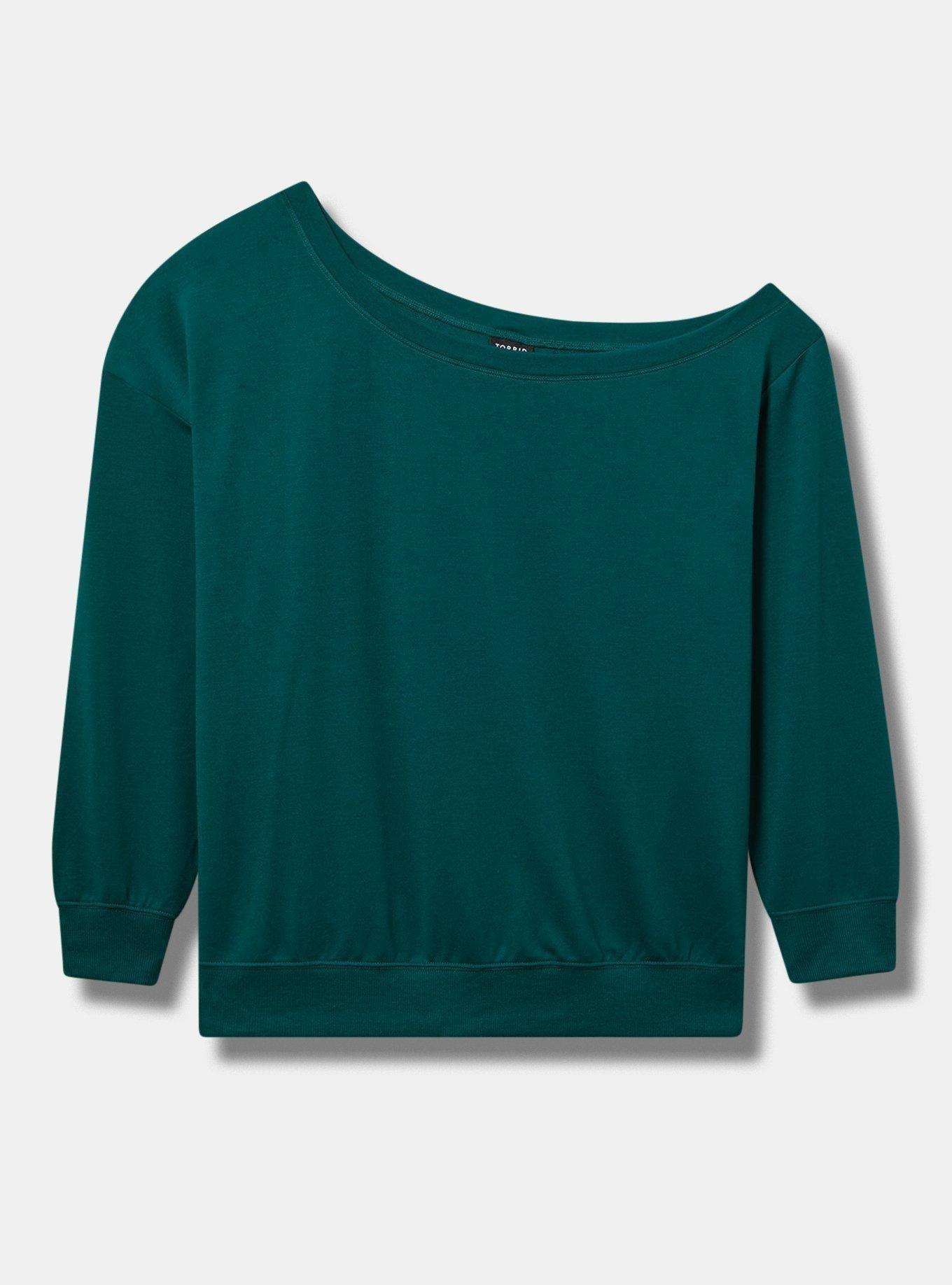 Off-Shoulder Light Weight French Terry Sweatshirt