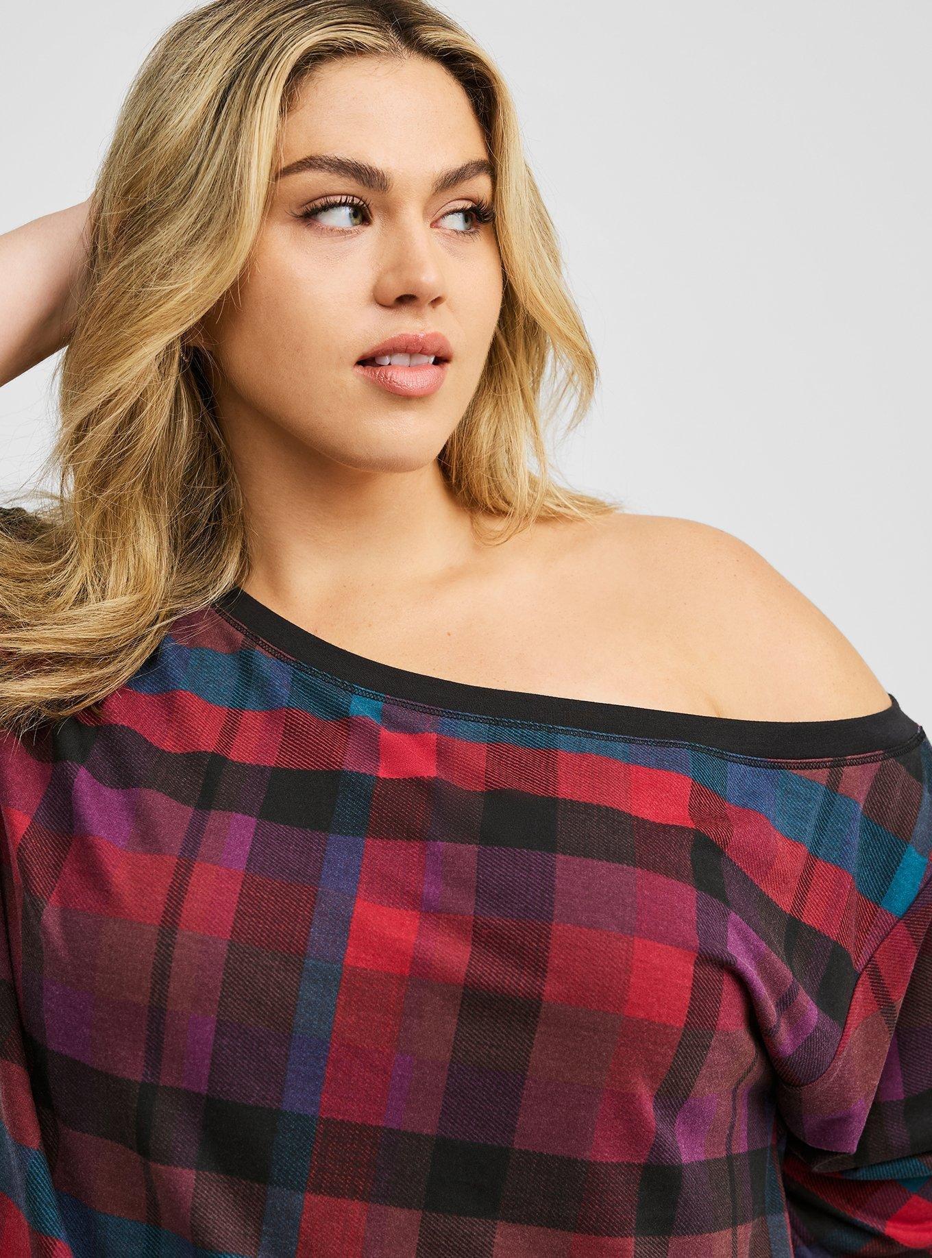 Off-Shoulder Light Weight French Terry Sweatshirt
