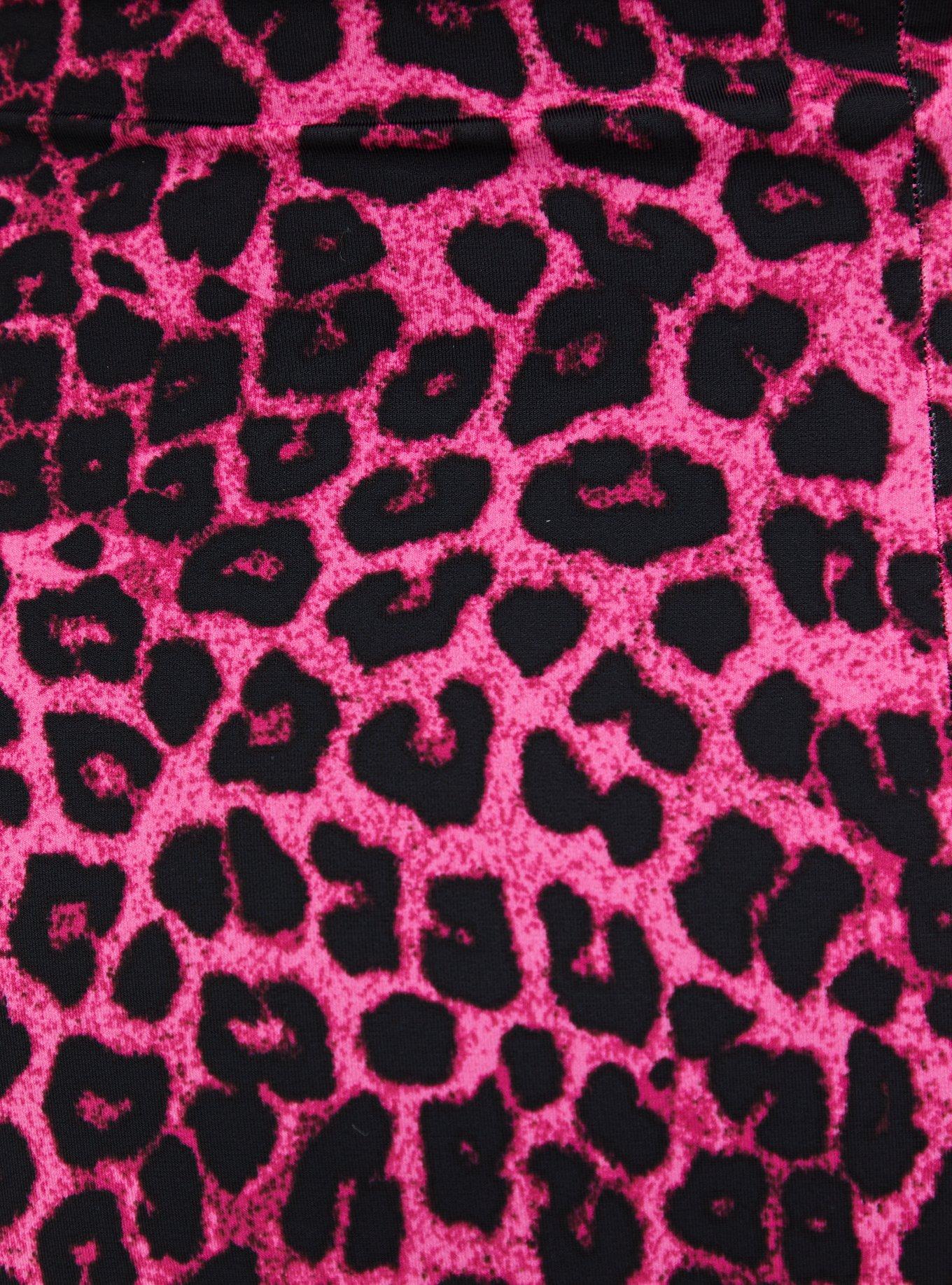 『 Pink Leopard fam 』by Zuberi 30*40cm Plus Size - Pink Leopard Ruffle Trim One-Piece Swimsuit - Torrid