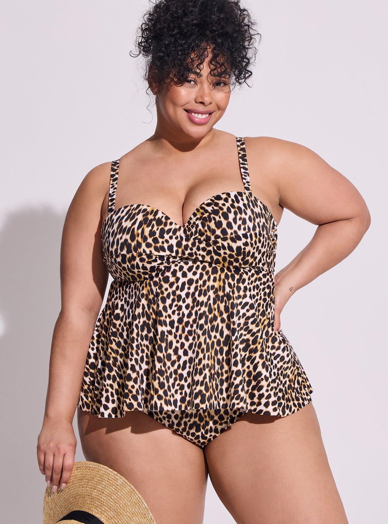 Plus size best sale leopard tankini