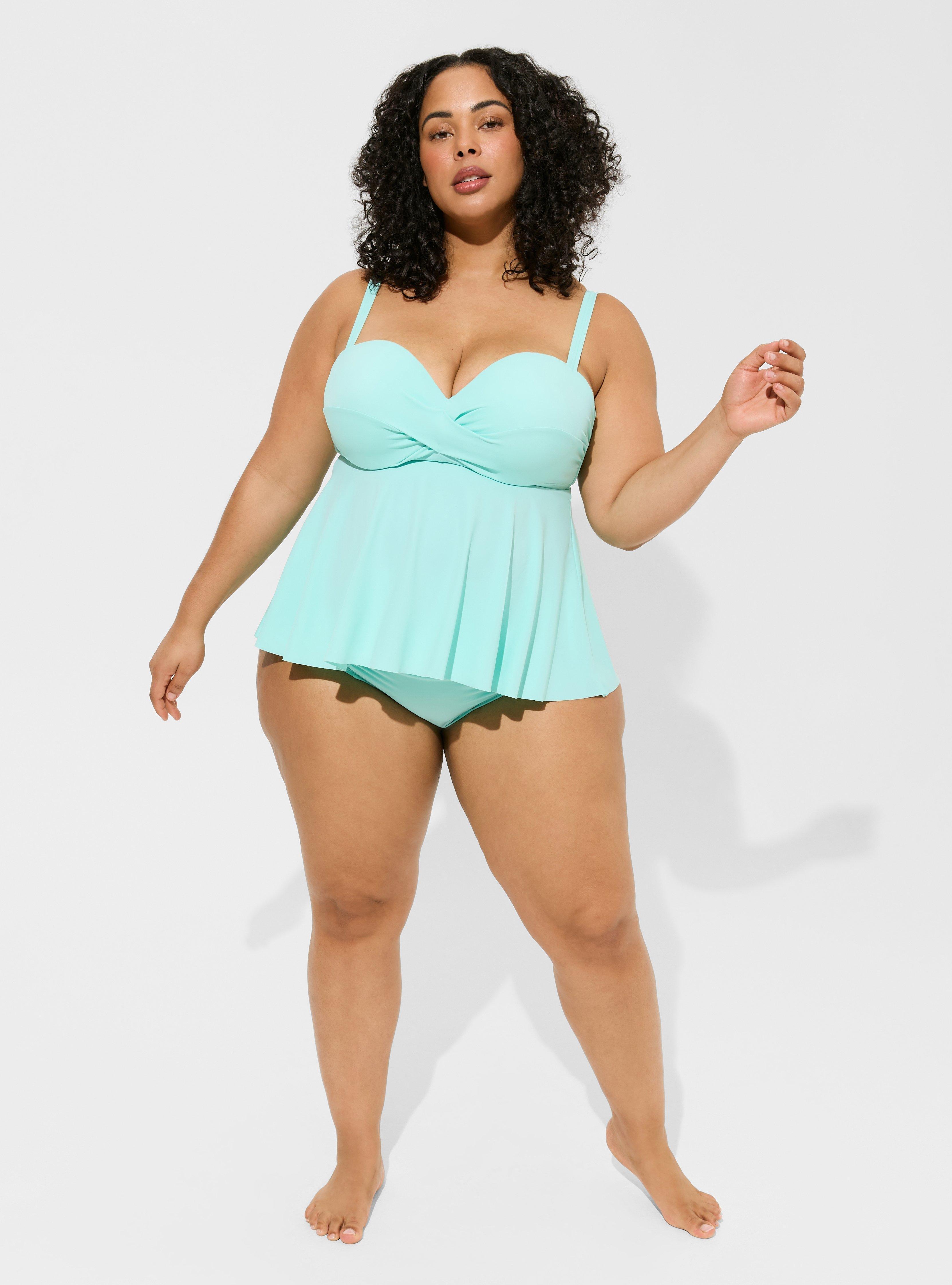 Underwire Twist Front Tankini, LIGHT BLUE, alternate