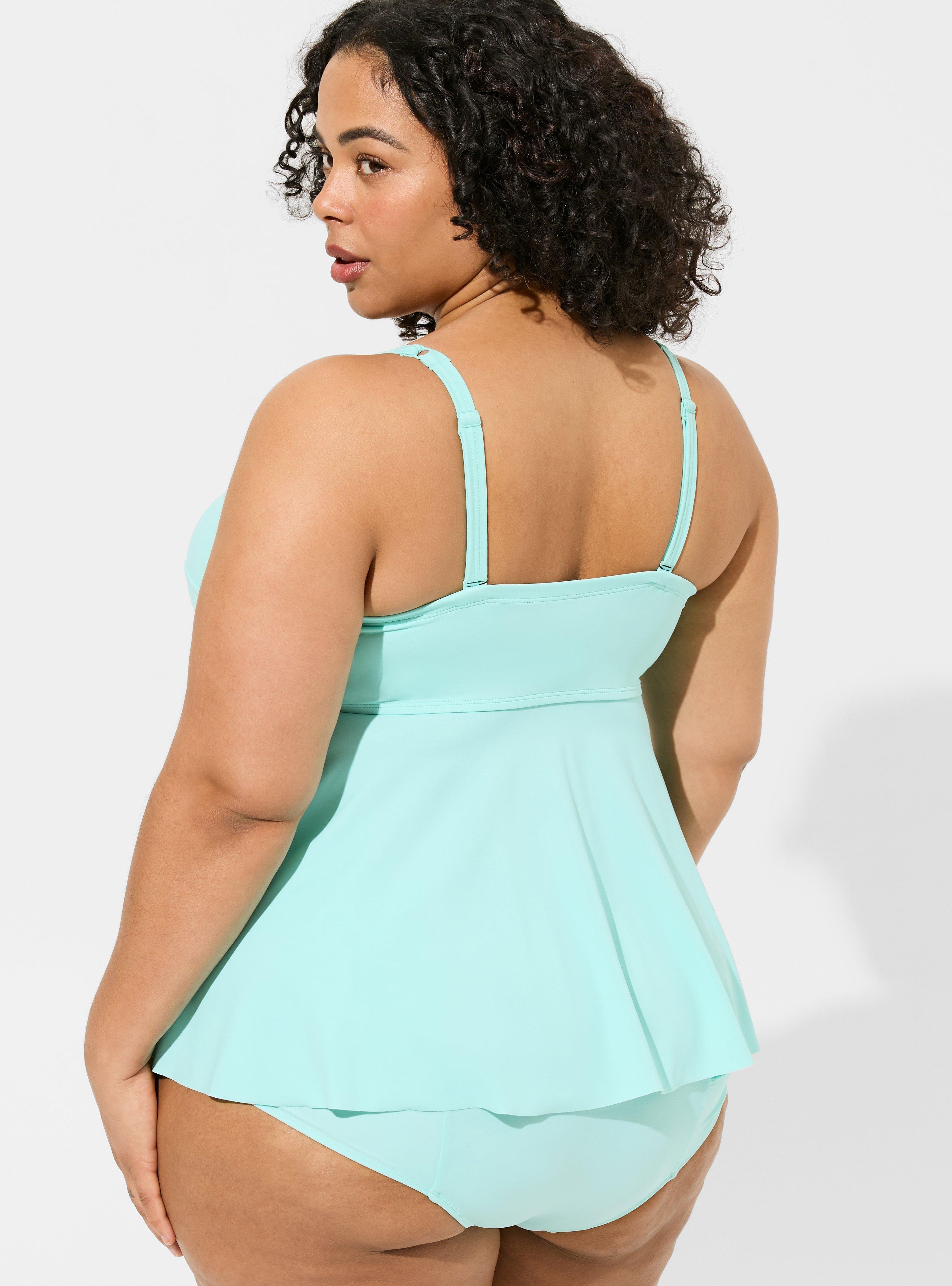 Underwire Twist Front Tankini, LIGHT BLUE, alternate