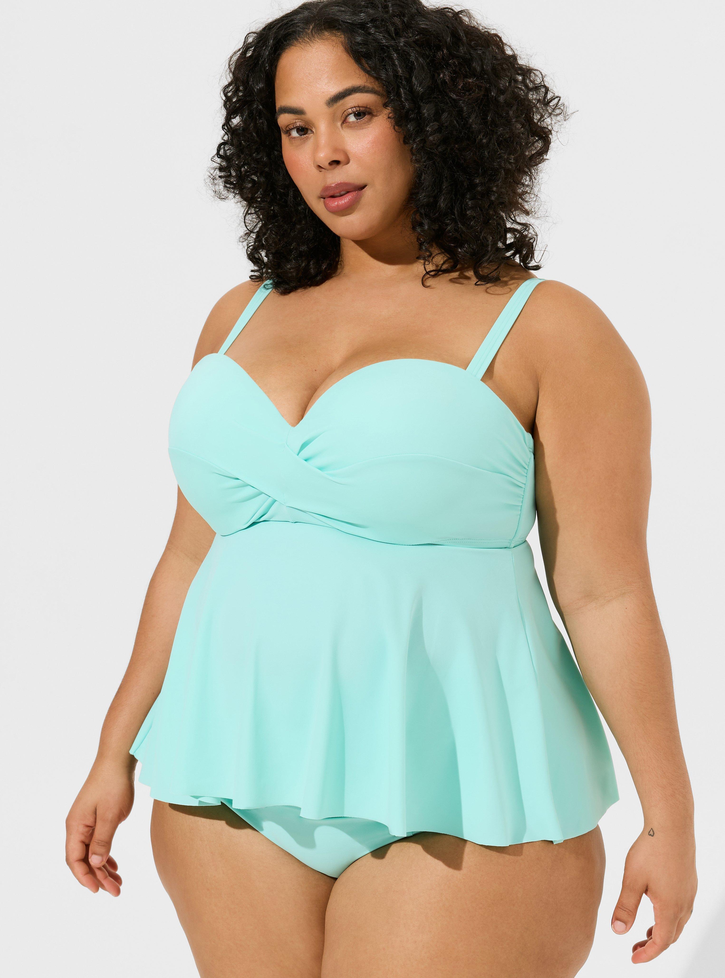 Underwire Twist Front Tankini, LIGHT BLUE, hi-res
