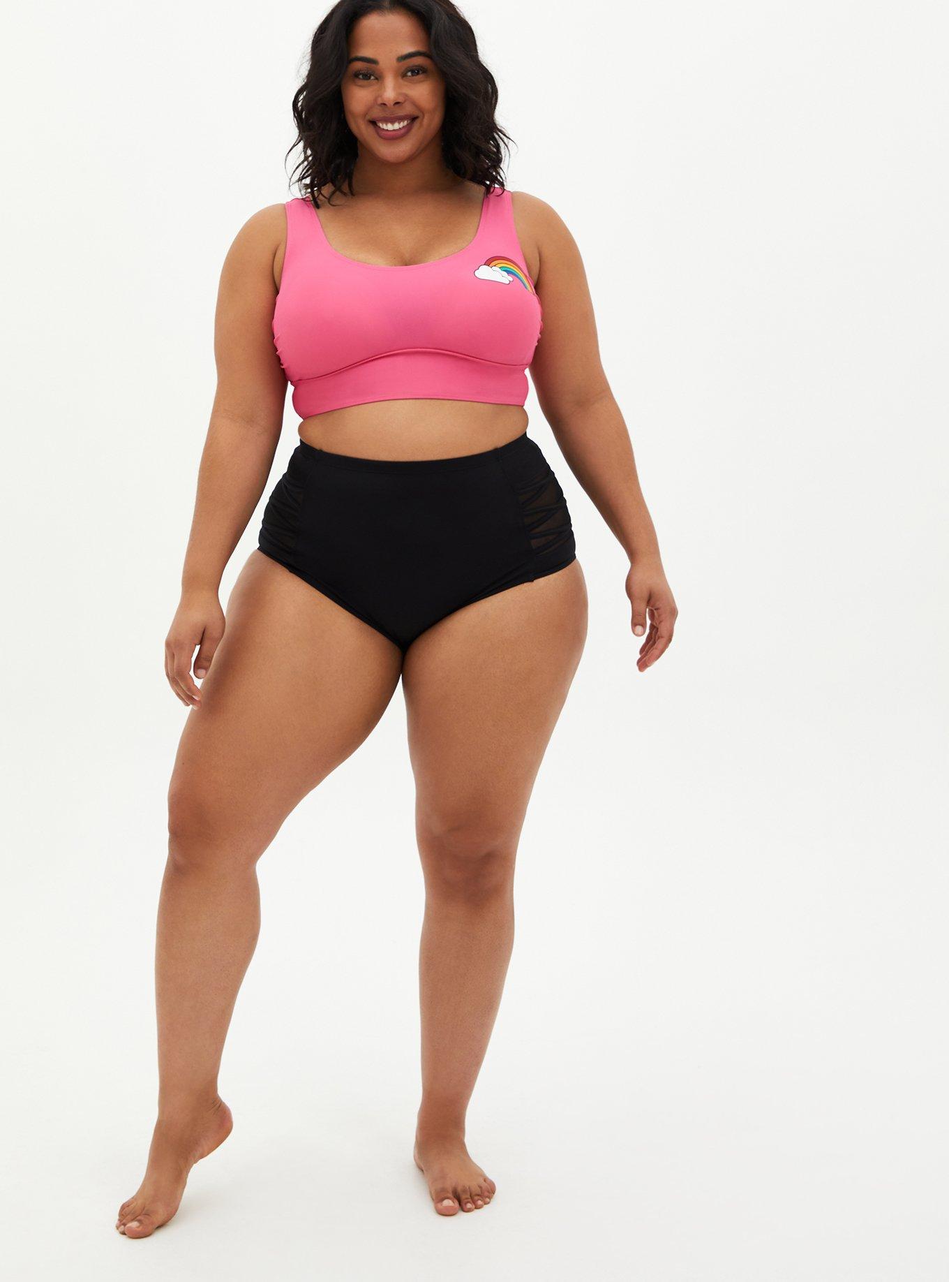 Wireless Scoop Bikini Top, PINK RAINBOW, alternate