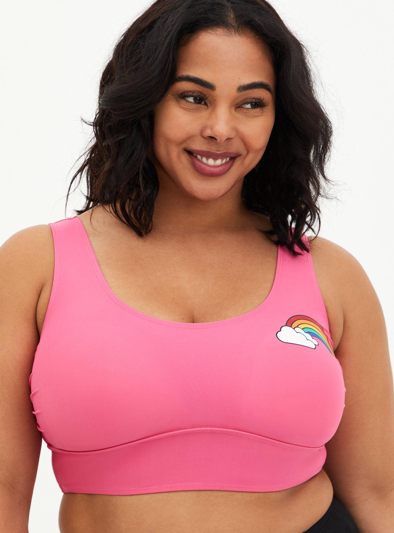 Wireless Scoop Bikini Top, PINK RAINBOW, alternate
