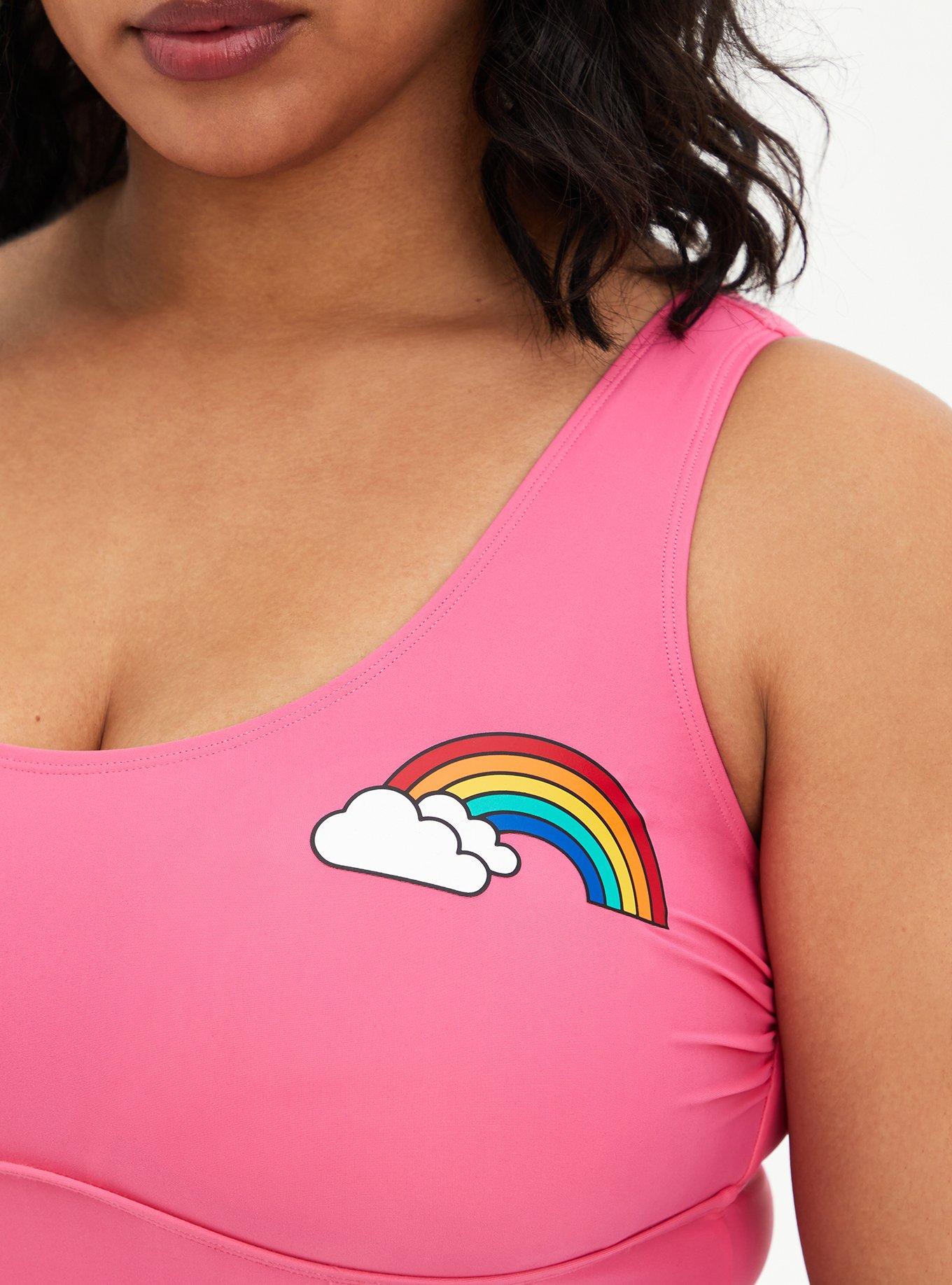 Wireless Scoop Bikini Top, PINK RAINBOW, alternate