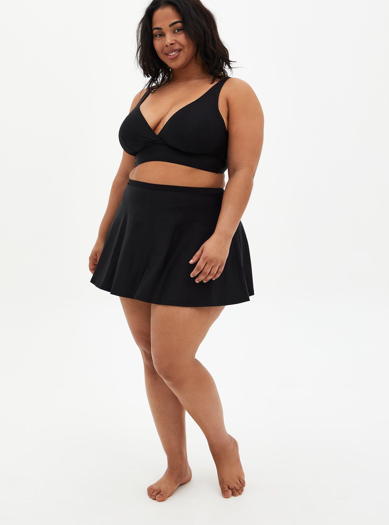 Black swim skirt cheap plus size