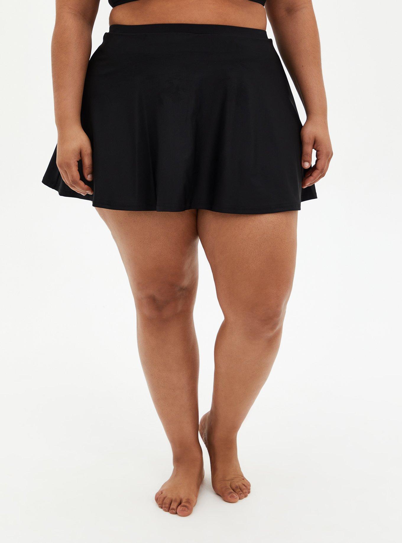 Plus size cheap black swim skirt