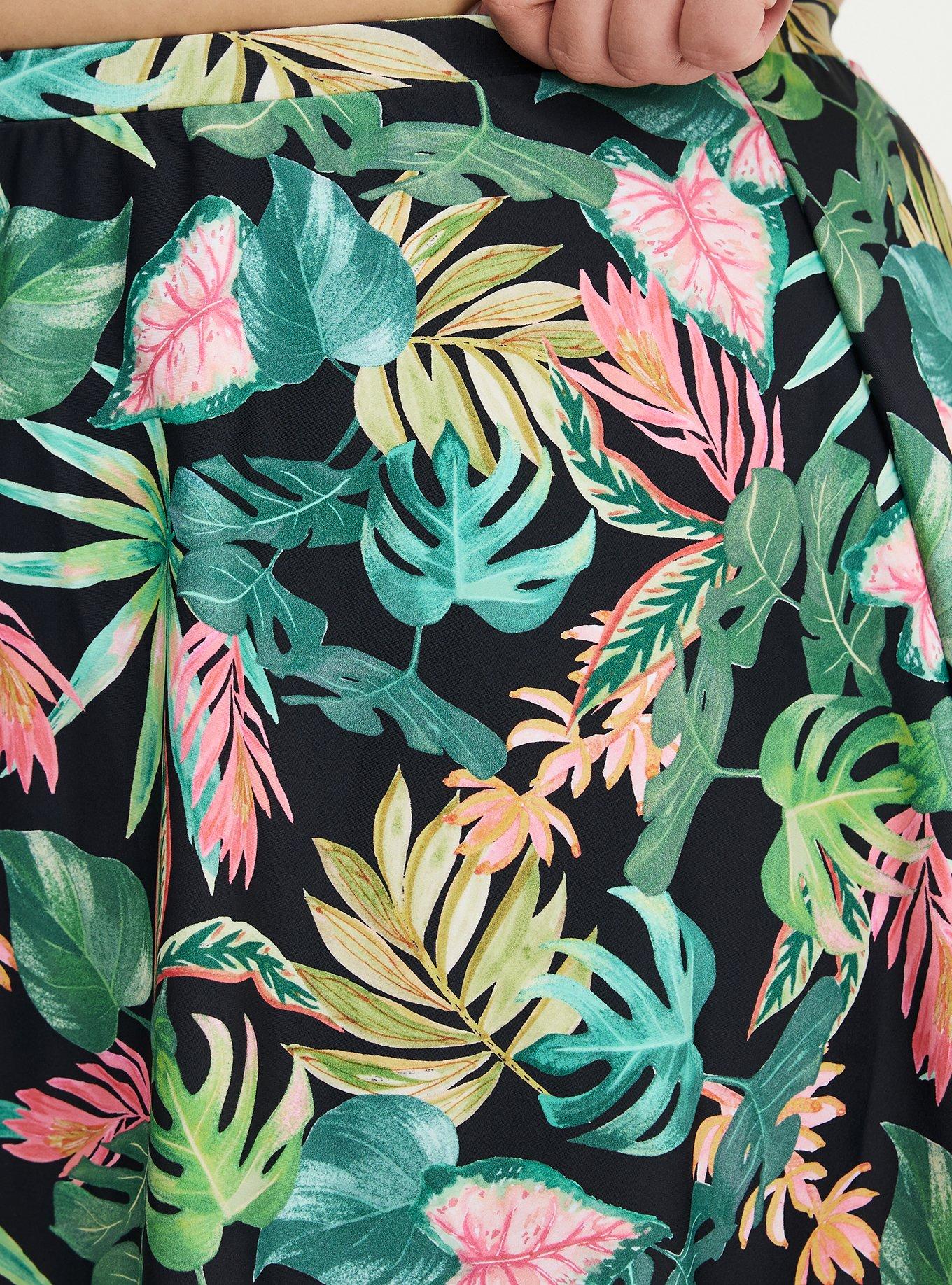 High-Rise Swim Skirt With Shorts, ARIANA TROPICAL BLACK, alternate