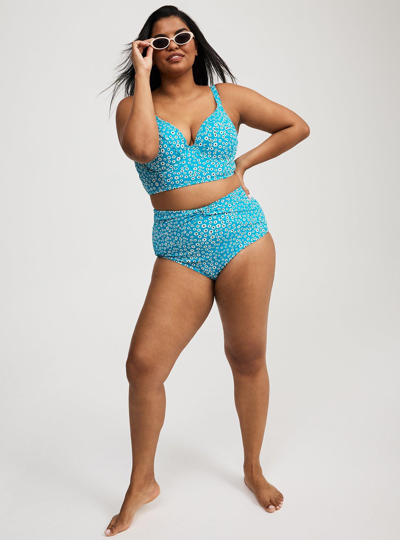 High-Rise Knot Front Swim Bottom