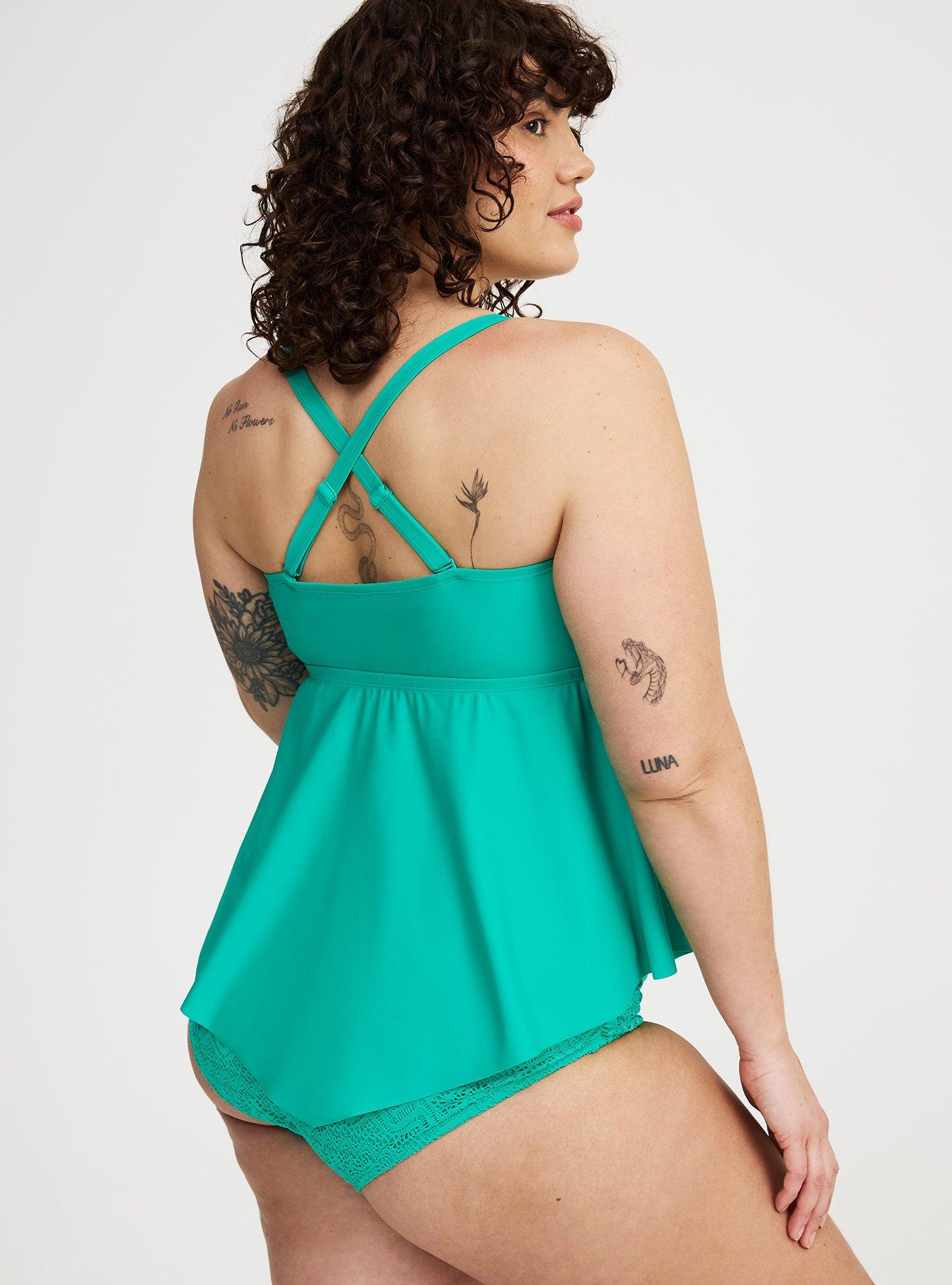 Crochet Lattice Wireless Tankini Top