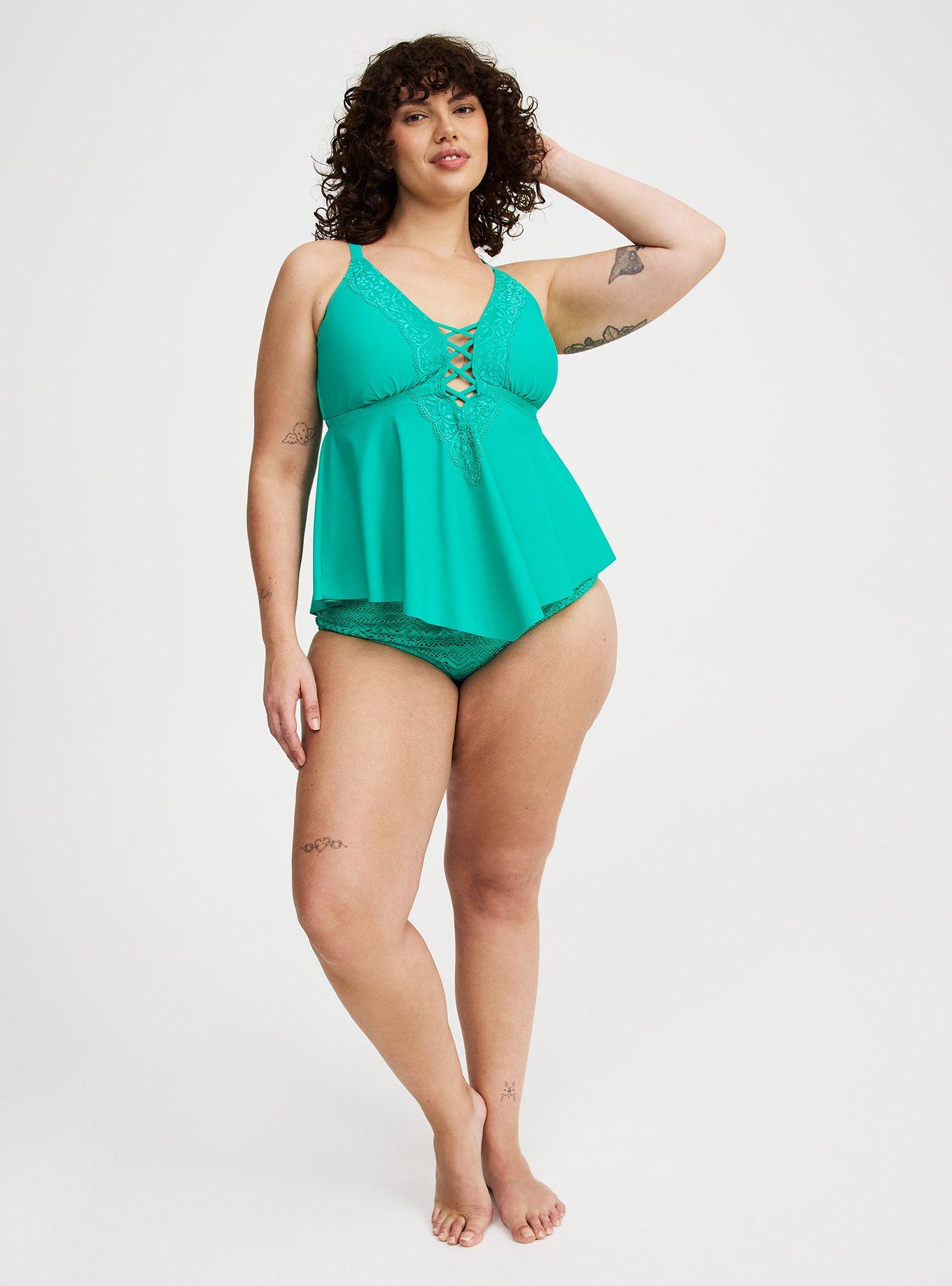 Crochet Lattice Wireless Tankini Top