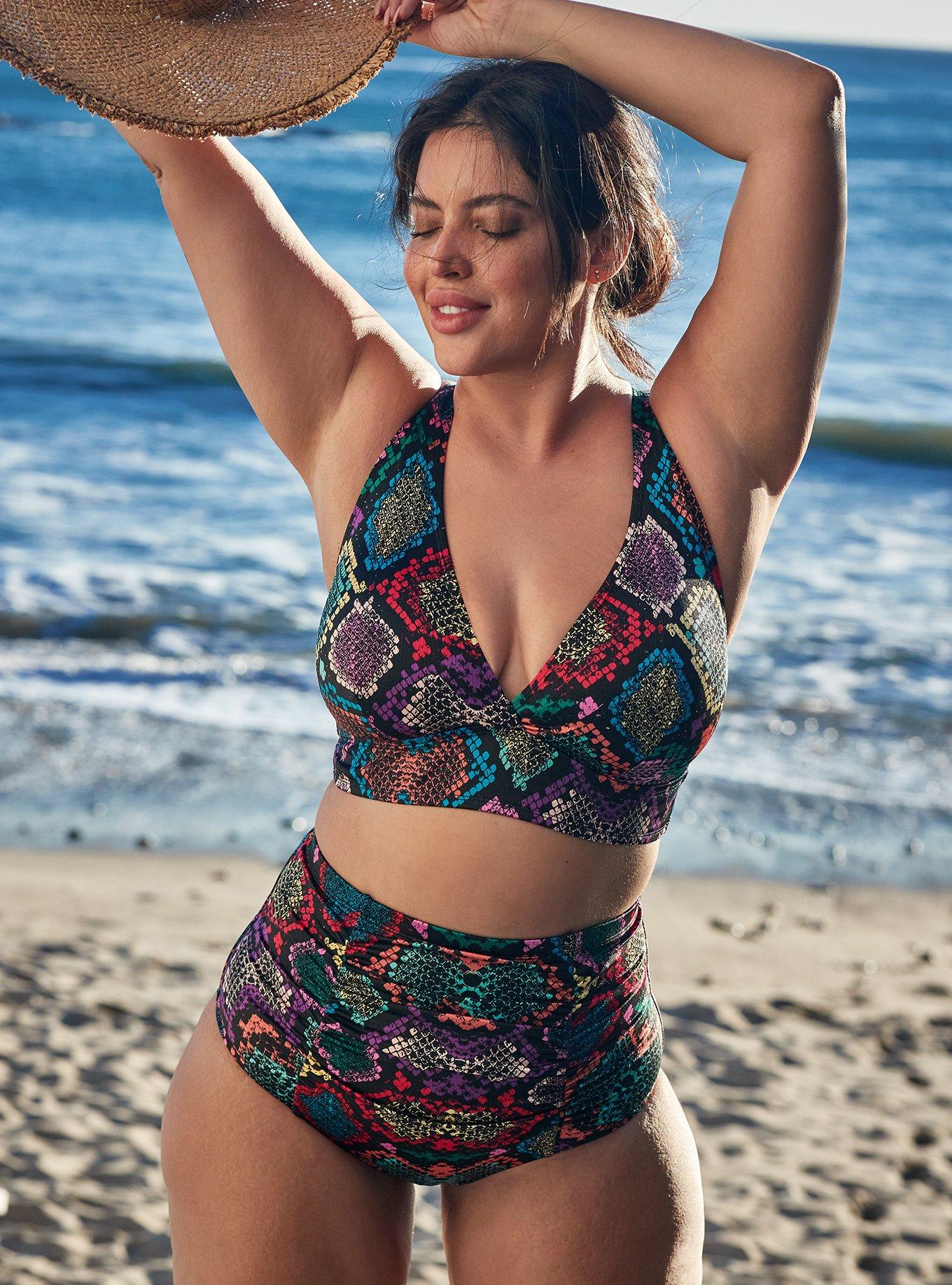 Plus Size Wireless Shine Triangle Bikini Top Torrid