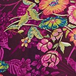 Chiffon Ruffle Kimono Cover-Up, PUNCHY FLORAL EGGPLANT, swatch