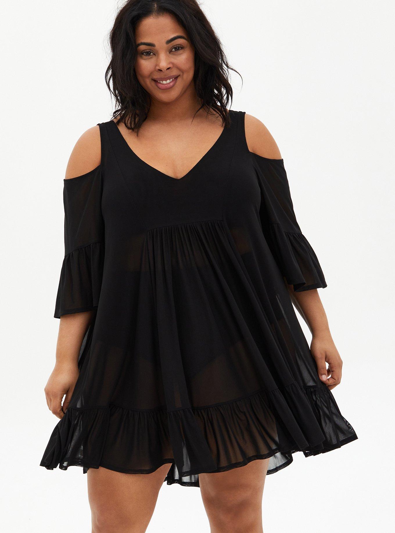 Torrid black cold outlet shoulder dress