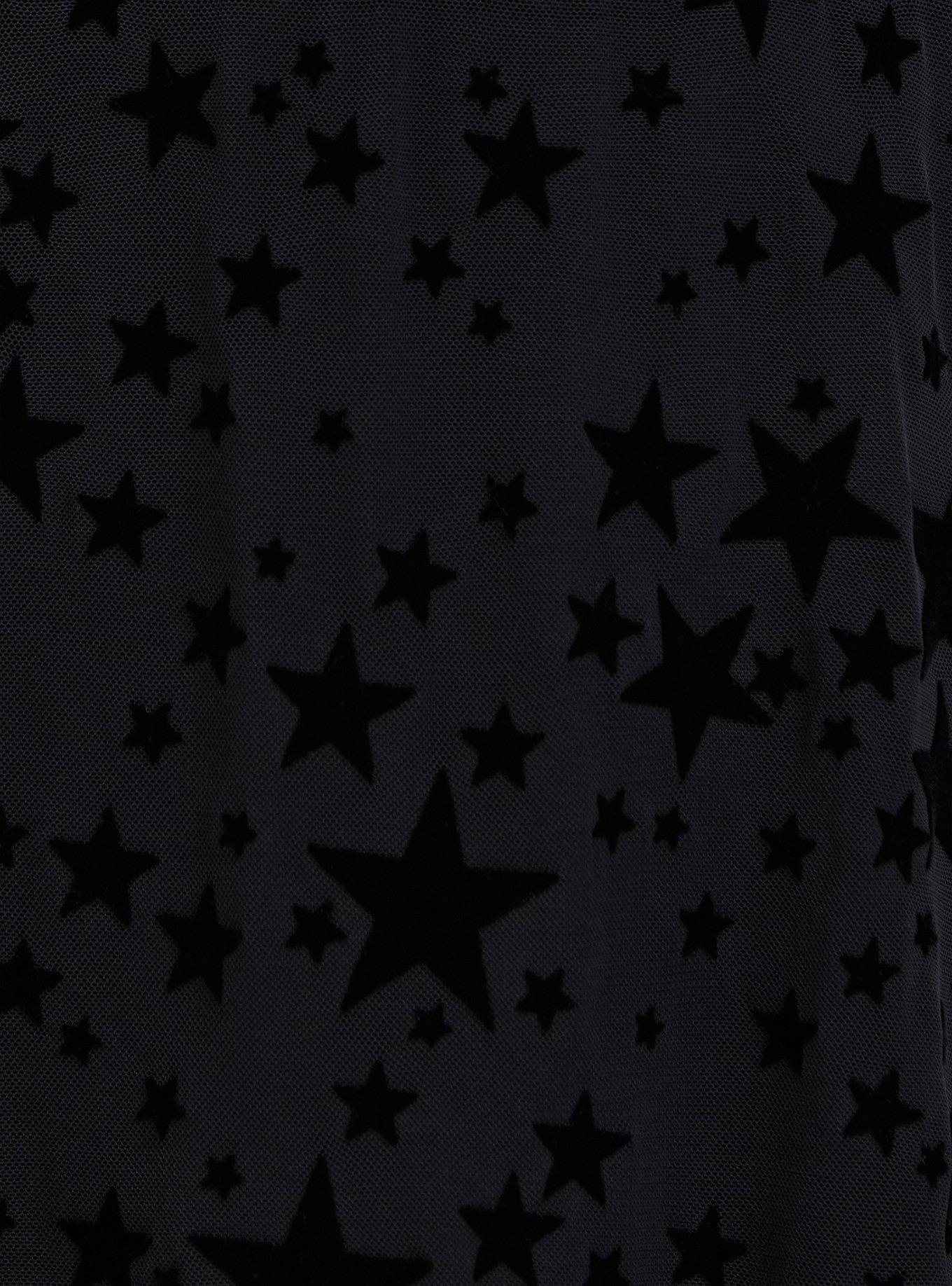 Underwire Short Mesh Overlay Swim Dress With Brief, BLACK STAR, alternate