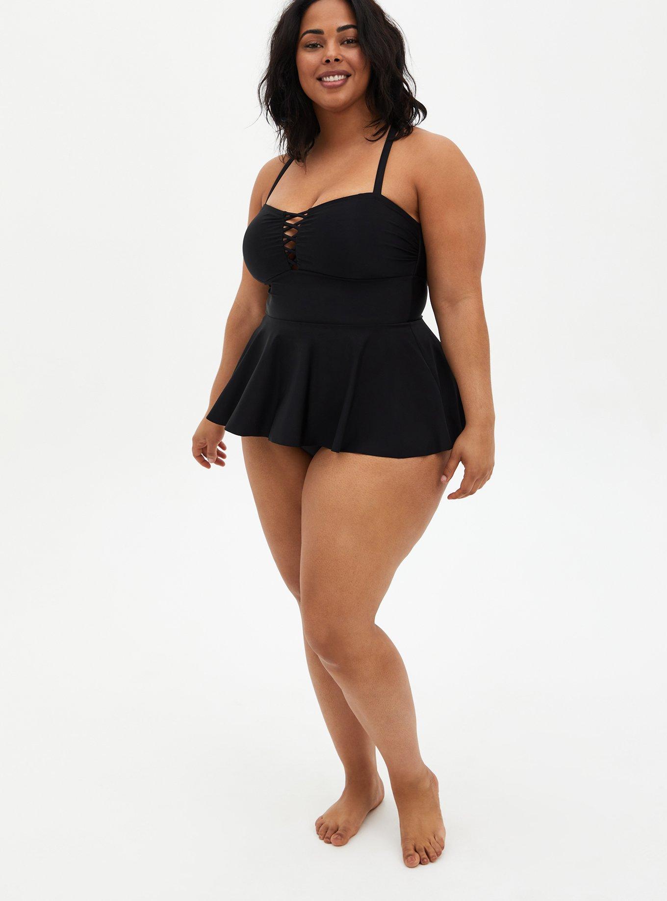 Plus size peplum swim 2024 top