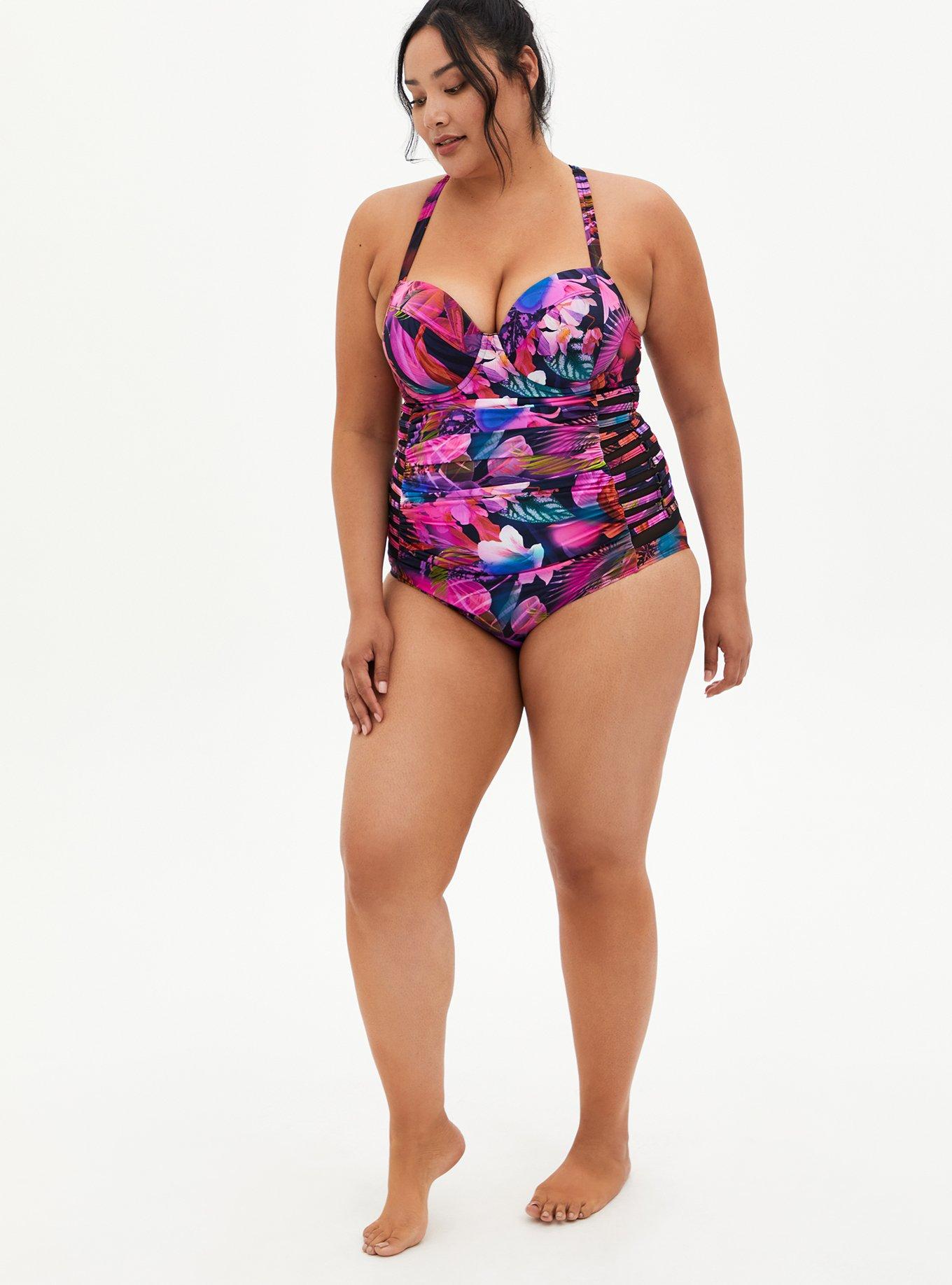 Plus Size - Leaves Print Active Swim Shirt - Torrid