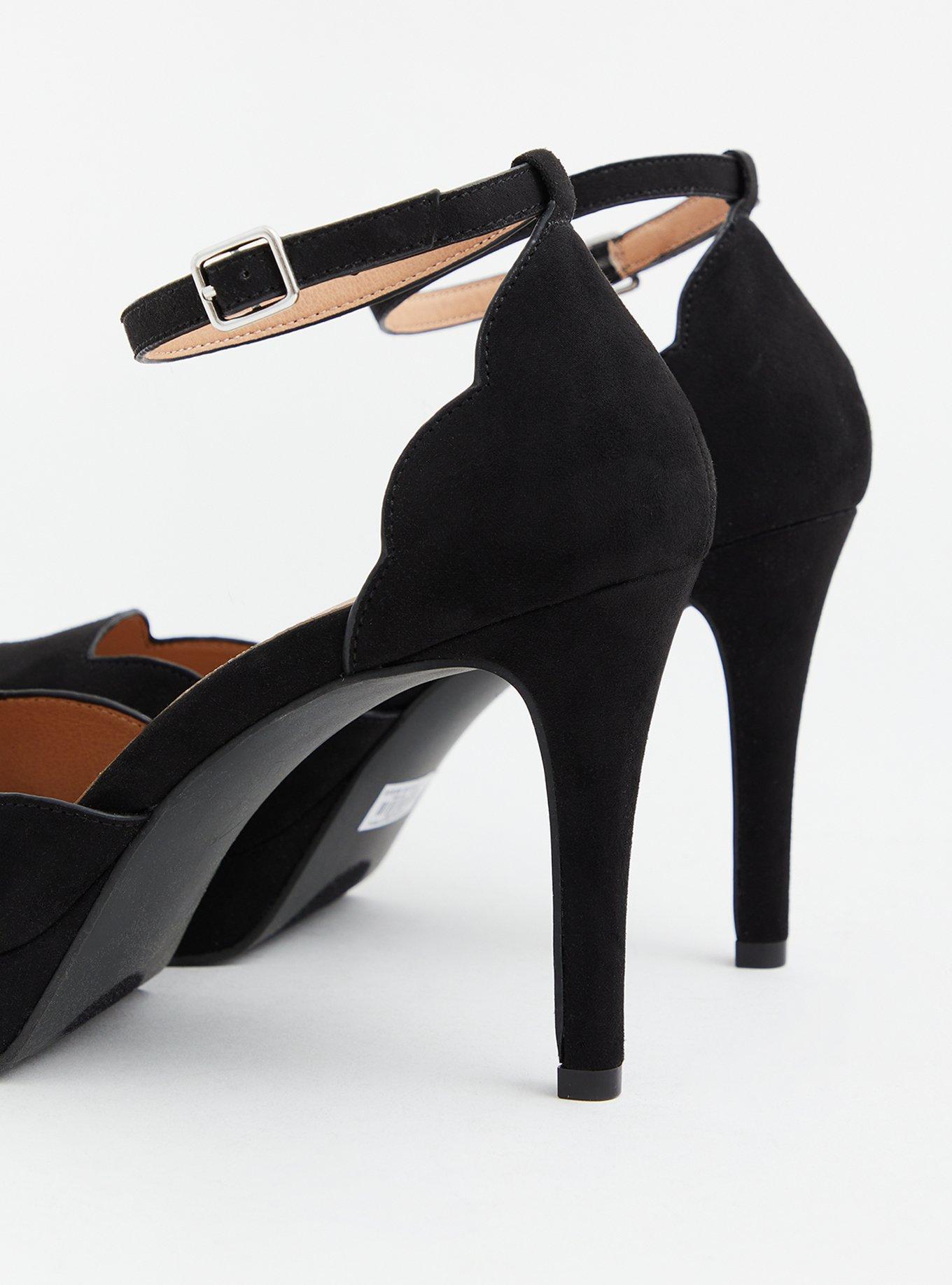 Black peep toe ankle strap heels hotsell