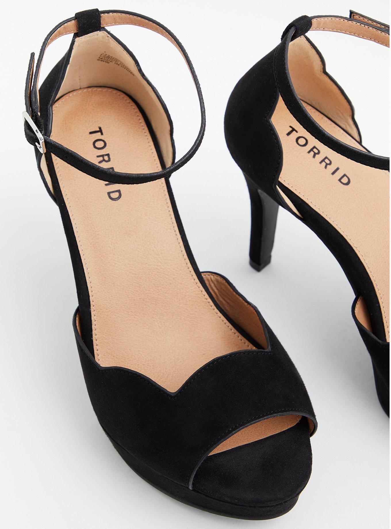 Black peep toe heels wide fit best sale