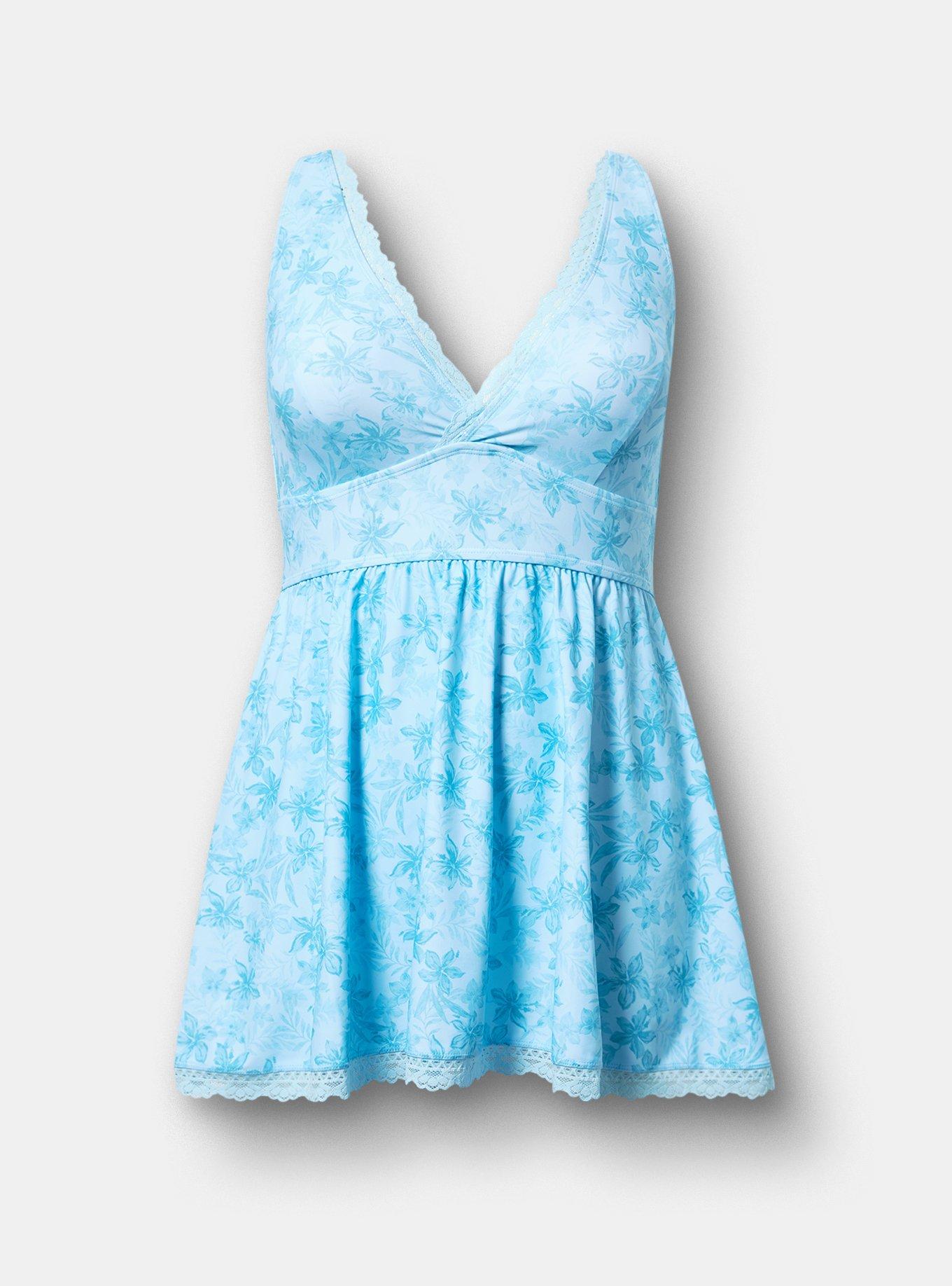 Wireless Swim Dress With Brief, NANI TROPICAL BLUE, hi-res