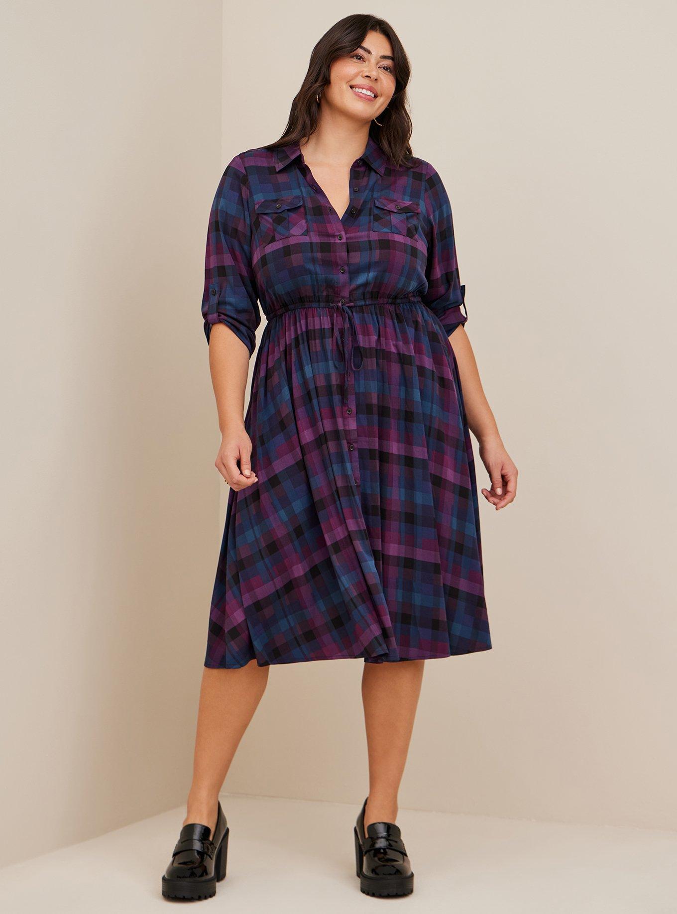 Plus Size - Midi Challis Shirt Dress - Torrid