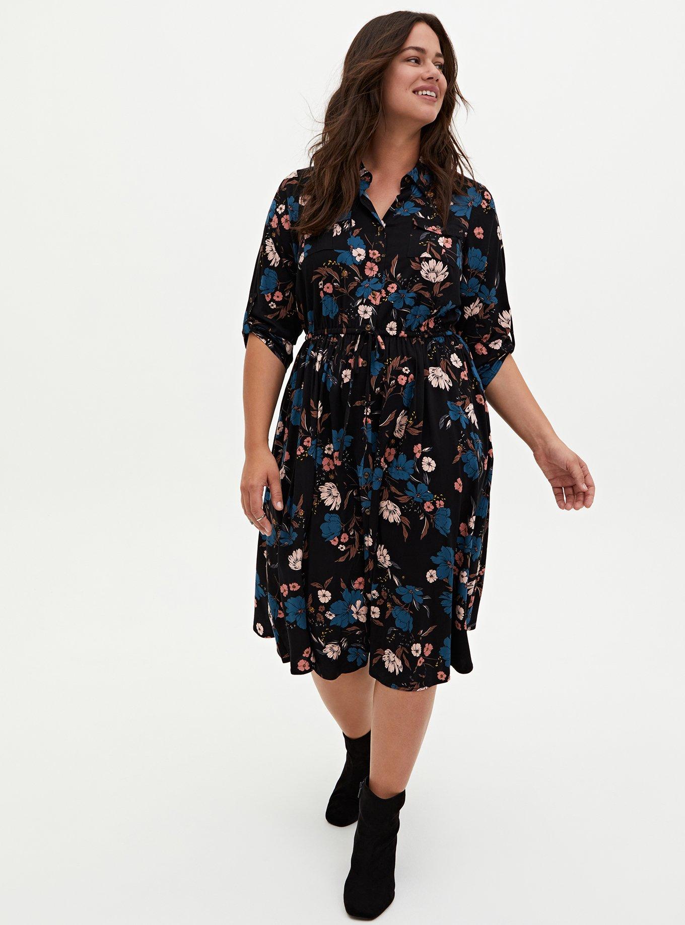 Midi Challis Shirt Dress