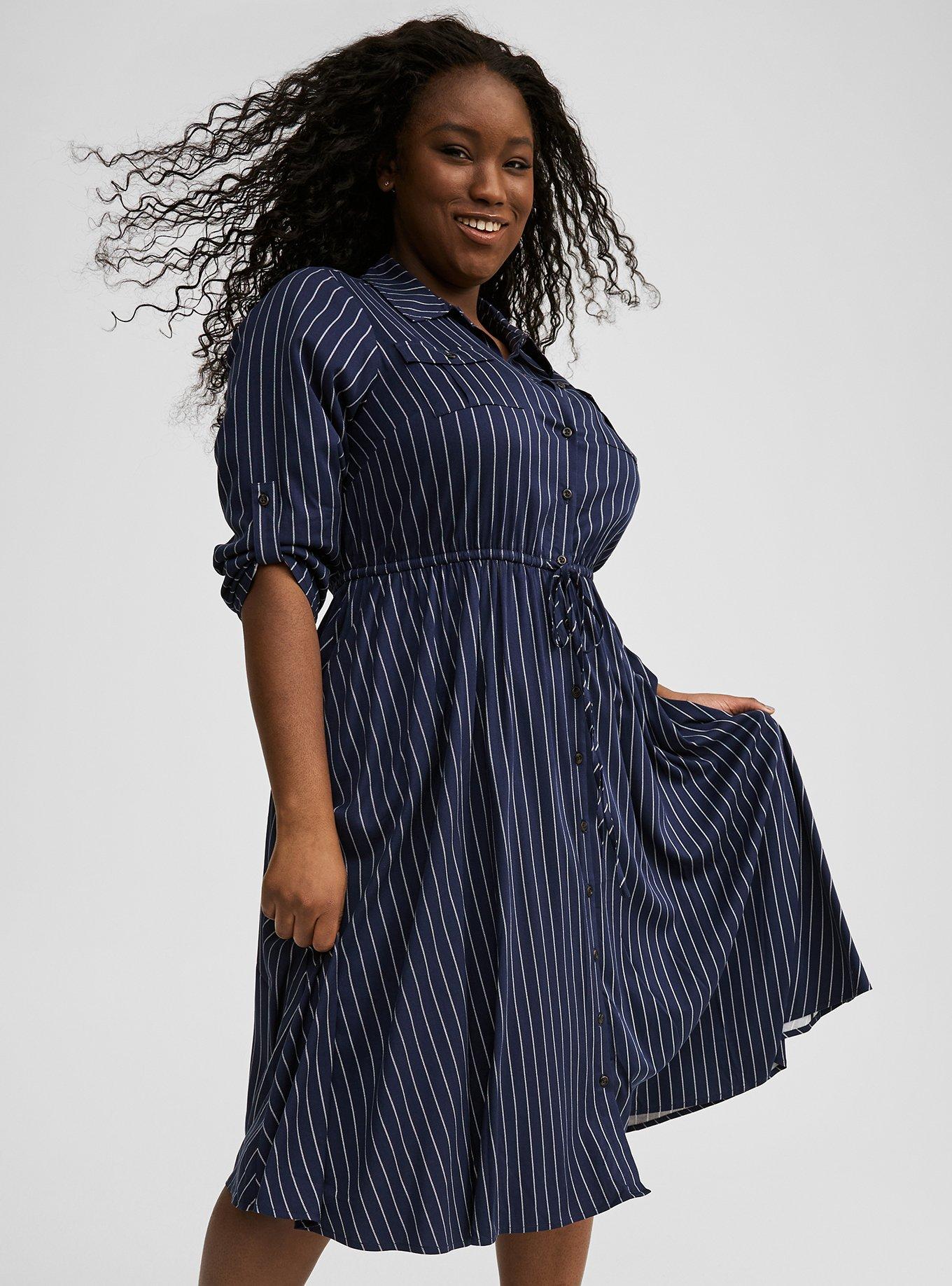 Plus Size - Midi Challis Shirt Dress - Torrid