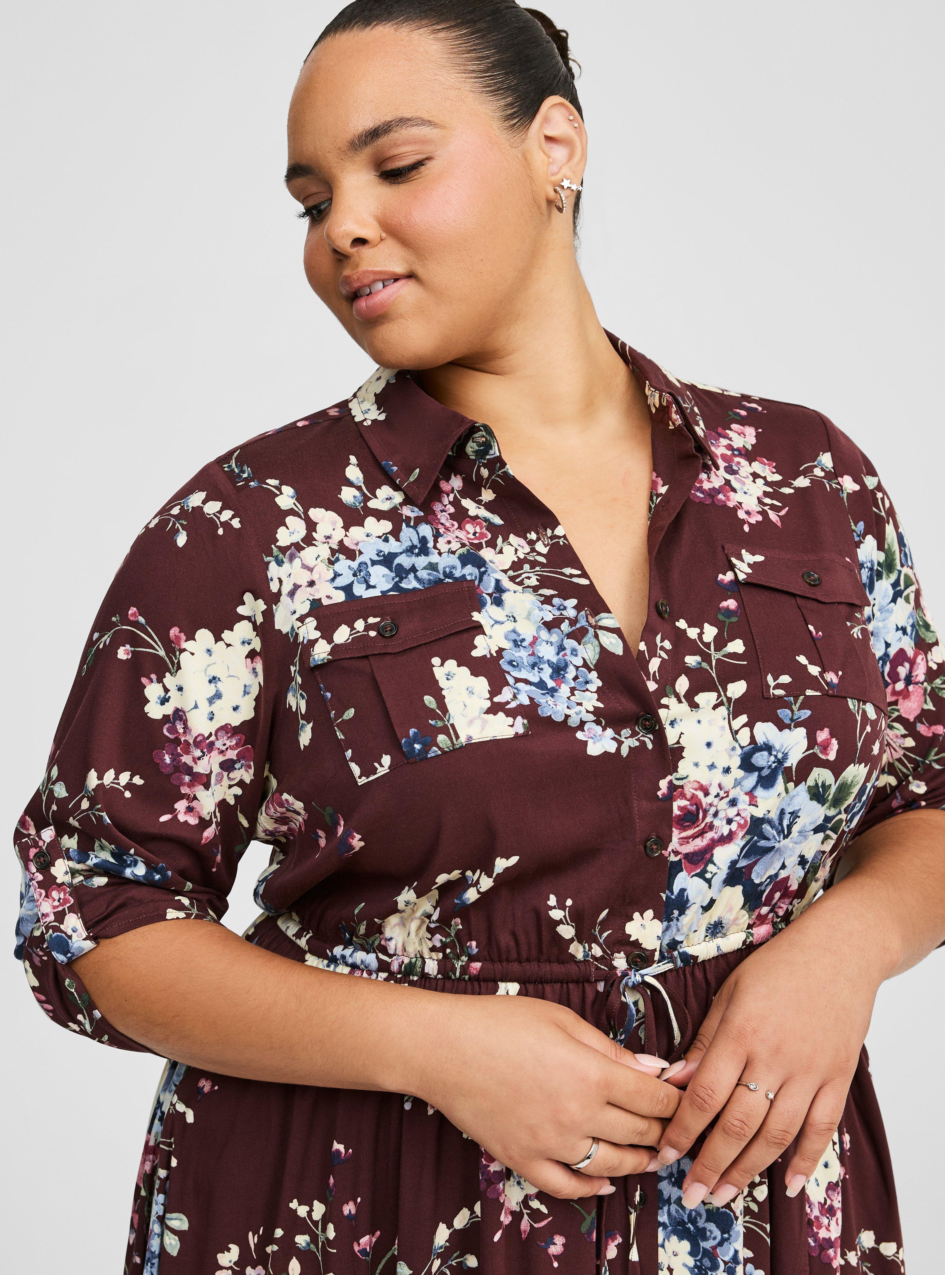 Midi Challis Shirt Dress