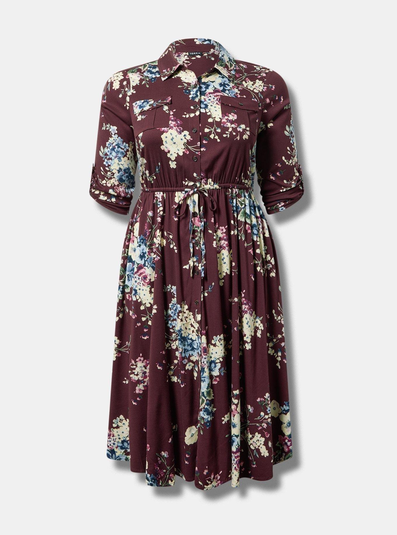 Midi Challis Shirt Dress
