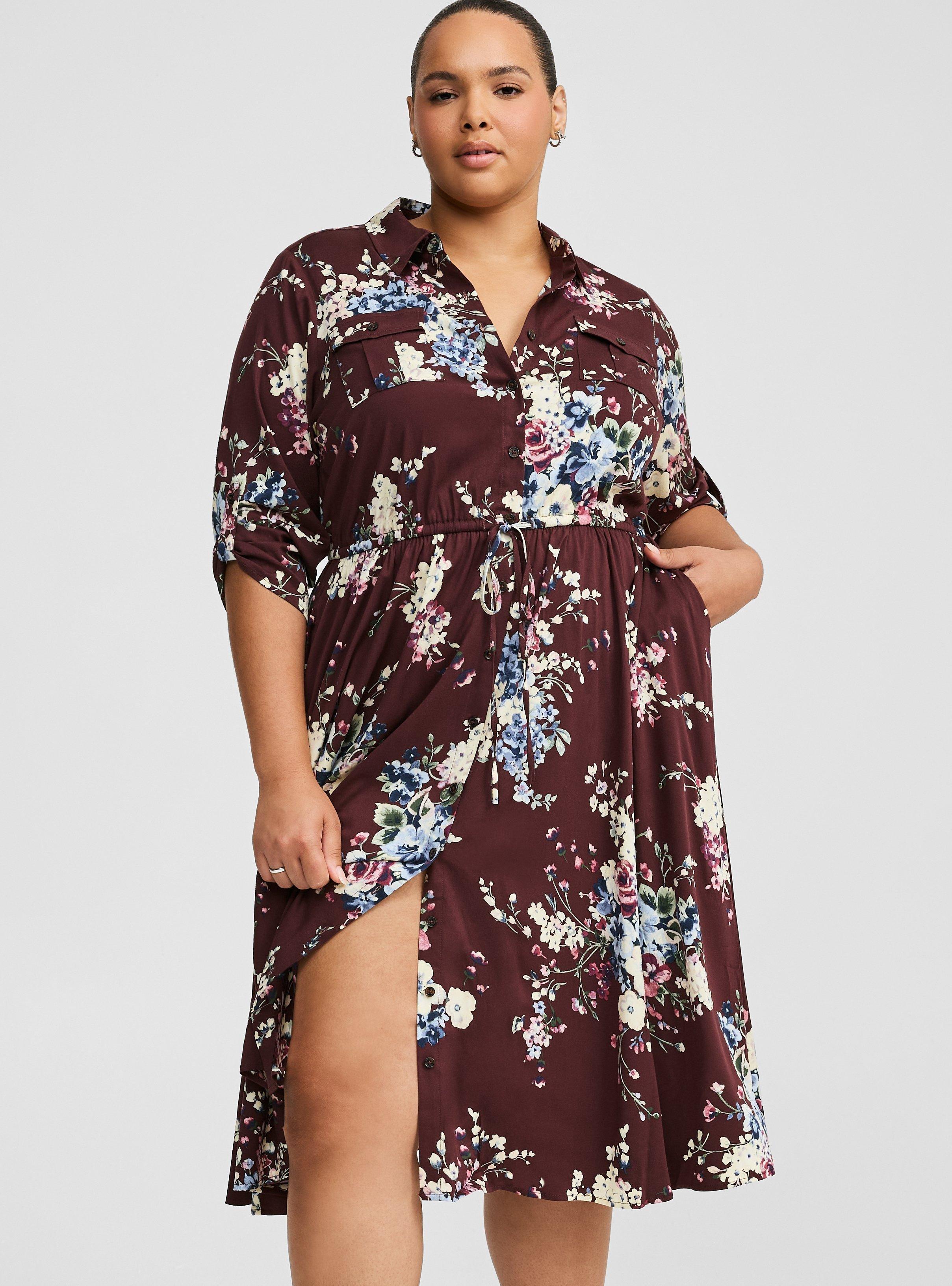 Midi Challis Shirt Dress